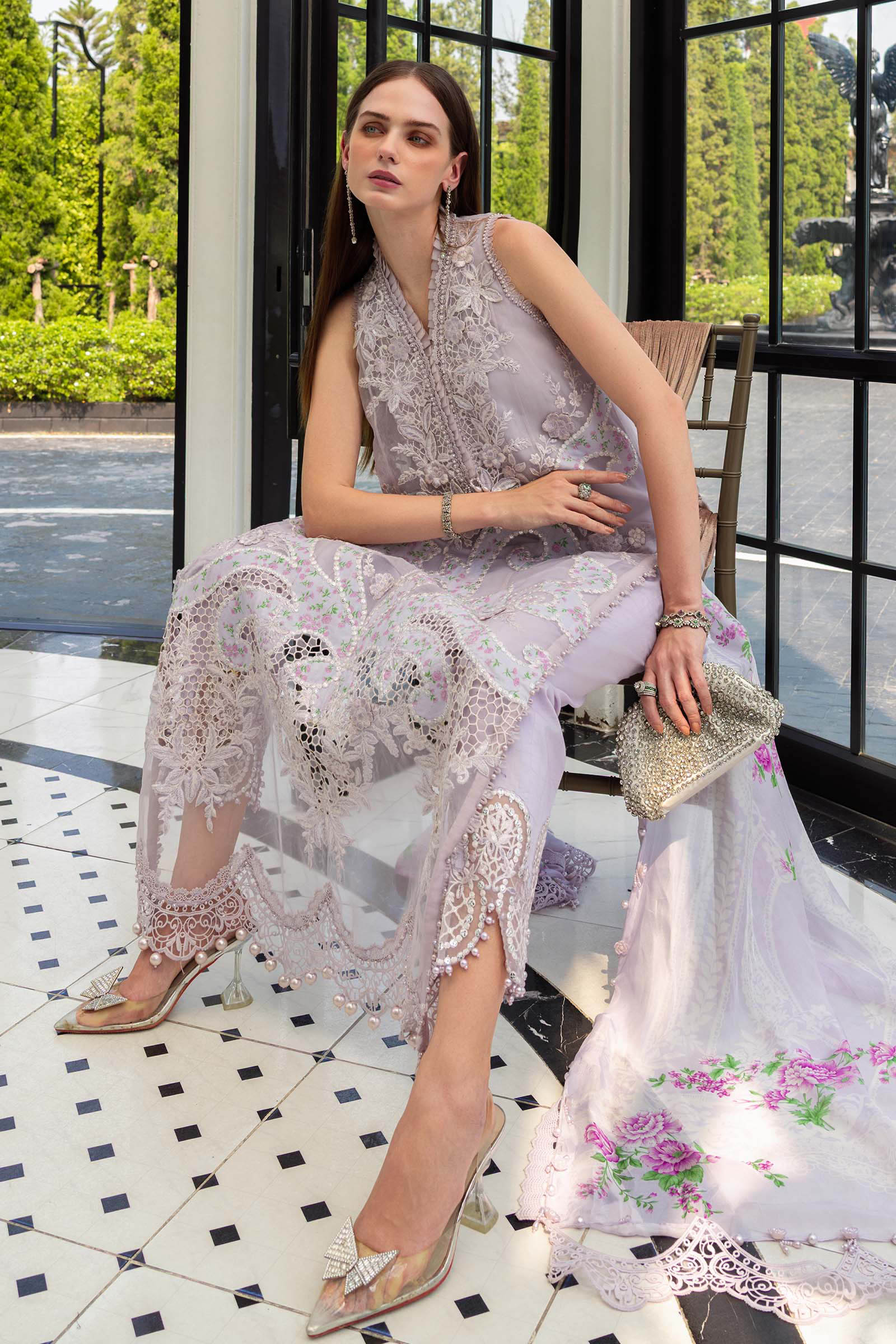 3 Piece Unstitched Embroidered Lawn Suit - Image 3
