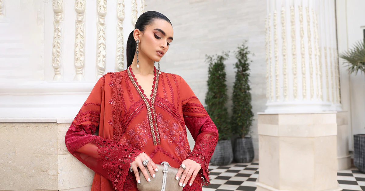 3 Piece Unstitched Embroidered Lawn Suit - Image 13