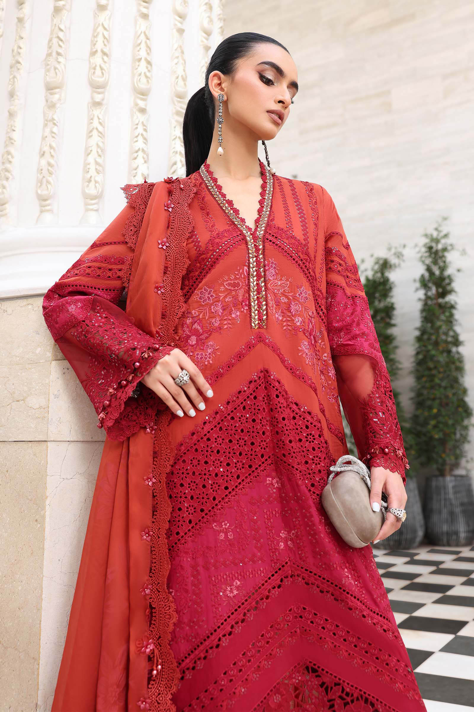 3 Piece Unstitched Embroidered Lawn Suit - Image 3