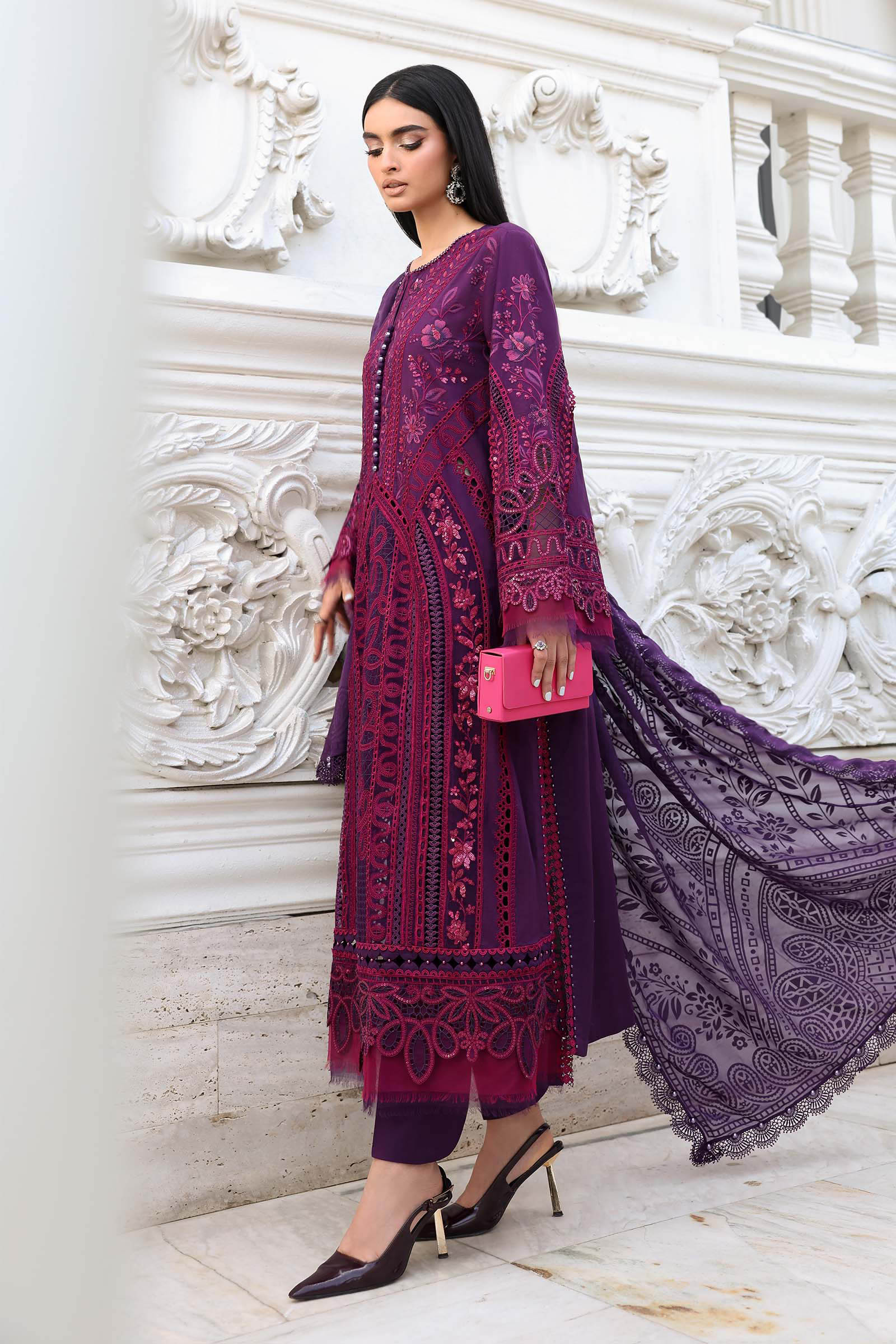 3 Piece Unstitched Embroidered Lawn Suit - Image 10