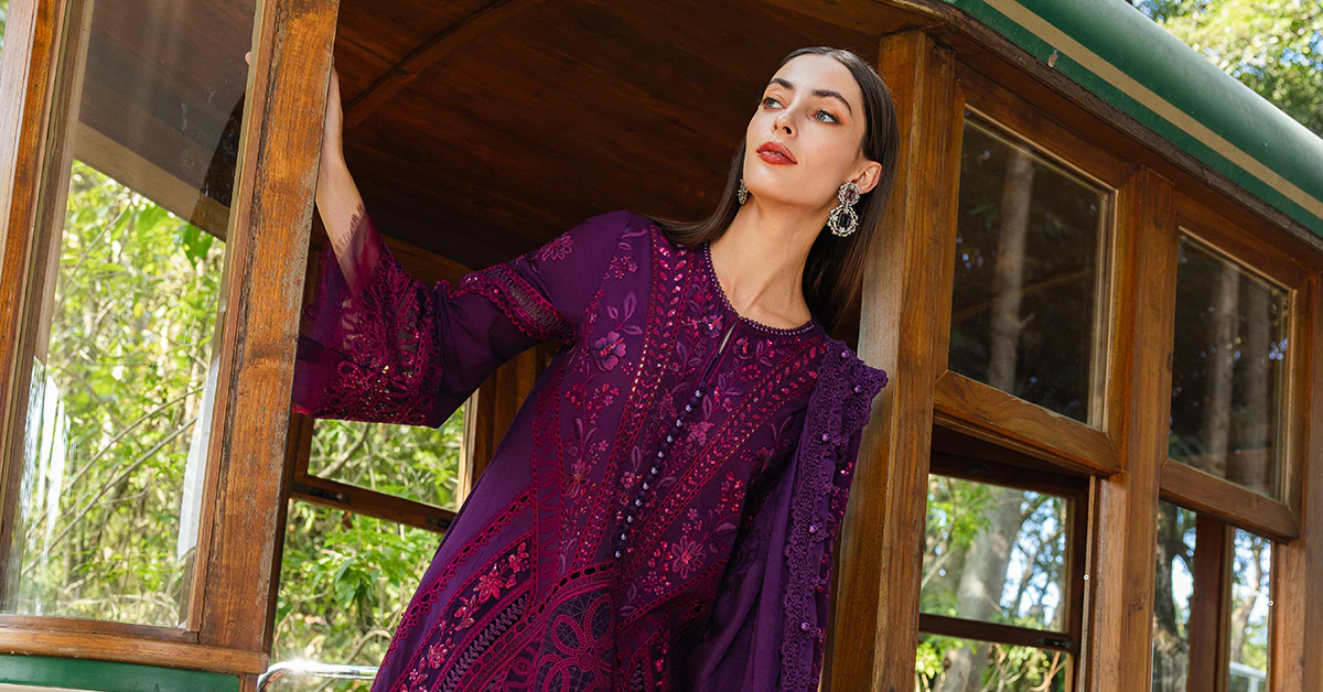 3 Piece Unstitched Embroidered Lawn Suit - Image 11