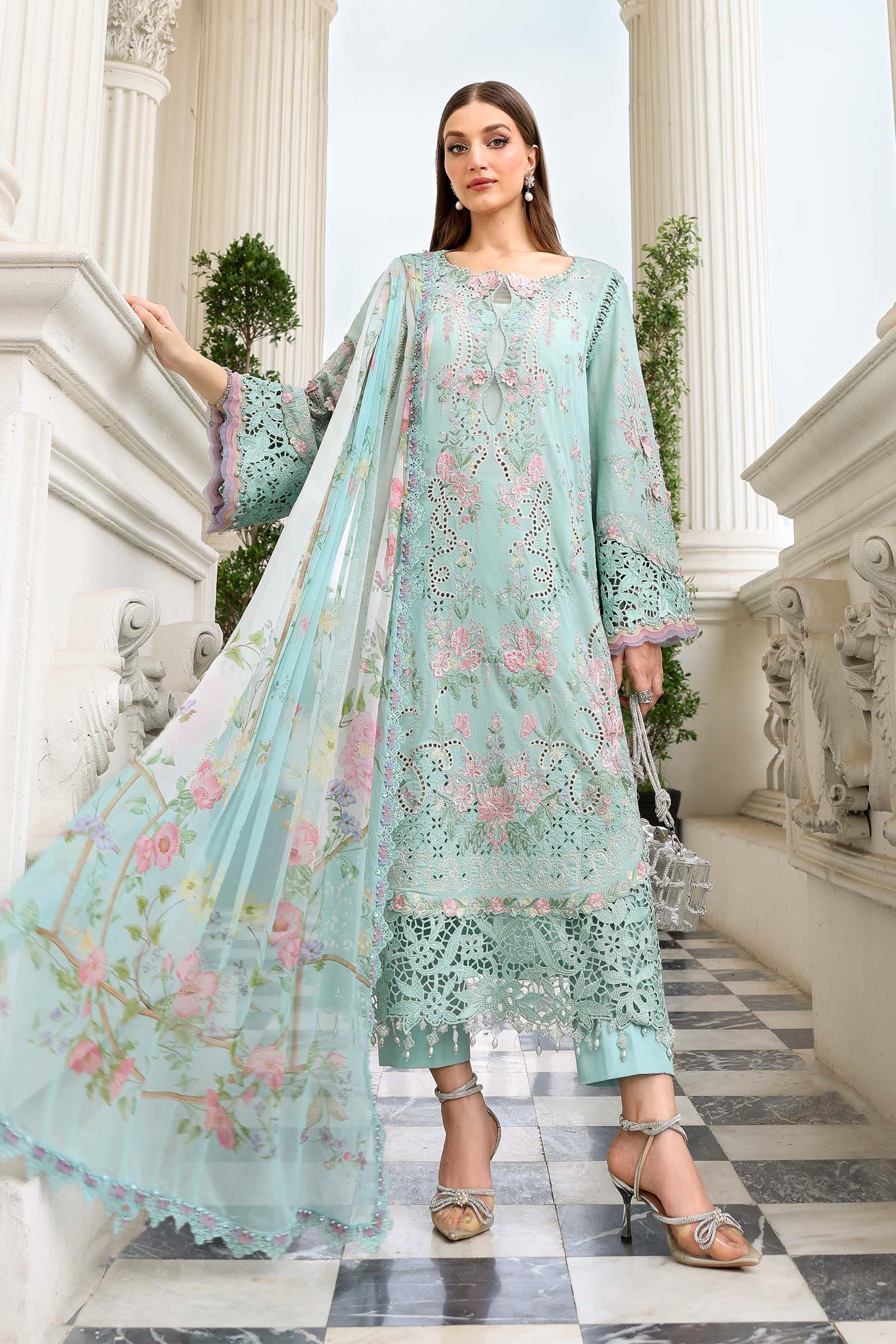 3 Piece Unstitched Embroidered Lawn Suit - Image 6