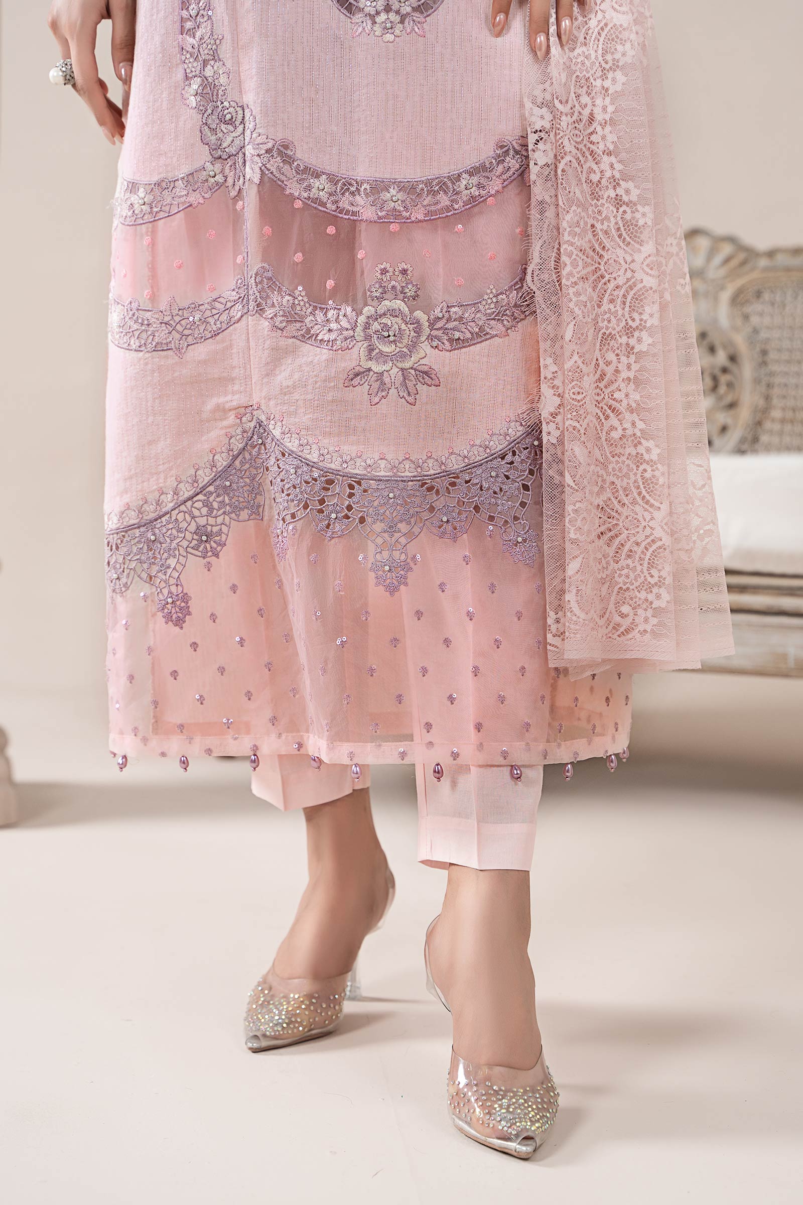 3 Piece Embroidered Jacquard Lawn Suit | ELS-25-02 - Image 5