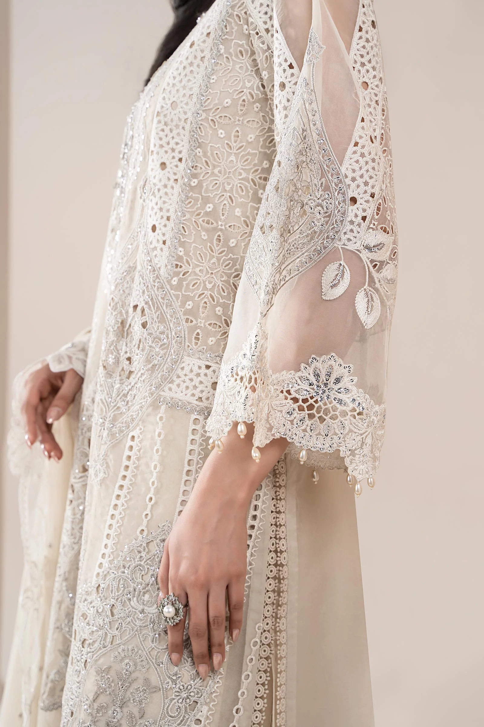3 Piece Embroidered Organza Suit | ELS-25-09 - Image 4