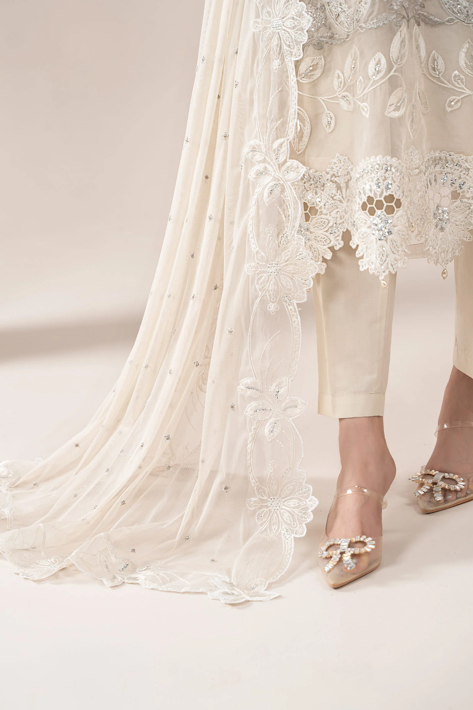 3 Piece Embroidered Organza Suit | ELS-25-09 - Image 6