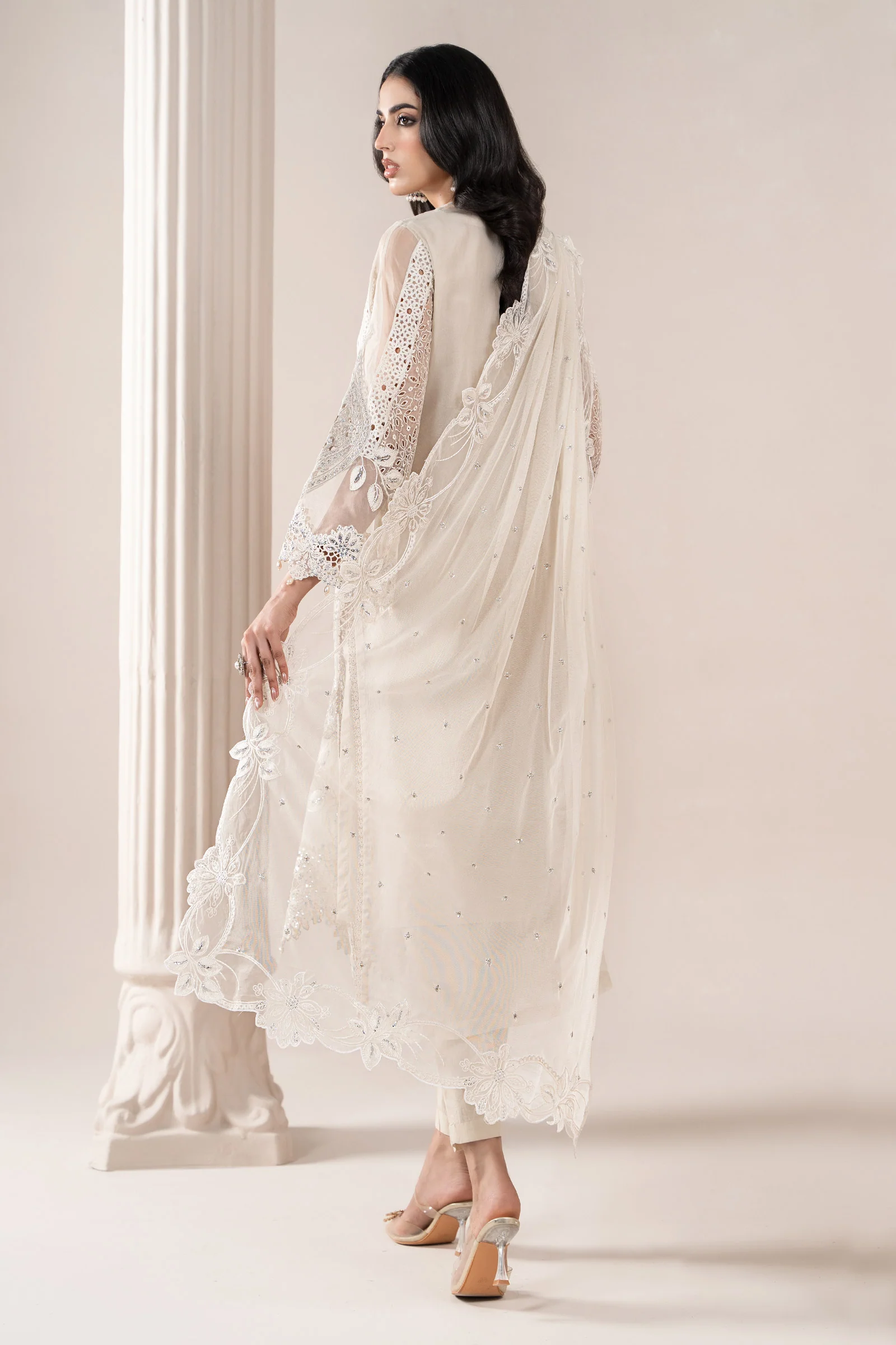 3 Piece Embroidered Organza Suit | ELS-25-09 - Image 9