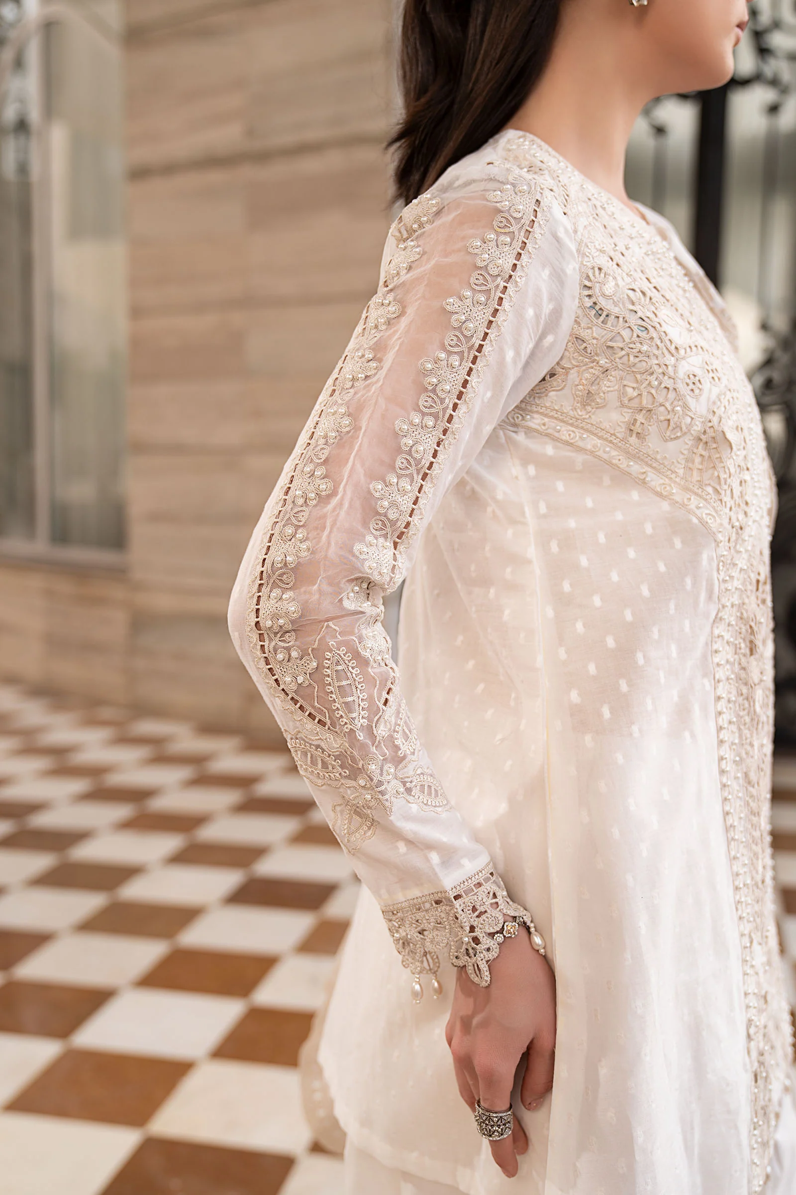 3 Piece Embroidered Jacquard Lawn Suit - Image 7