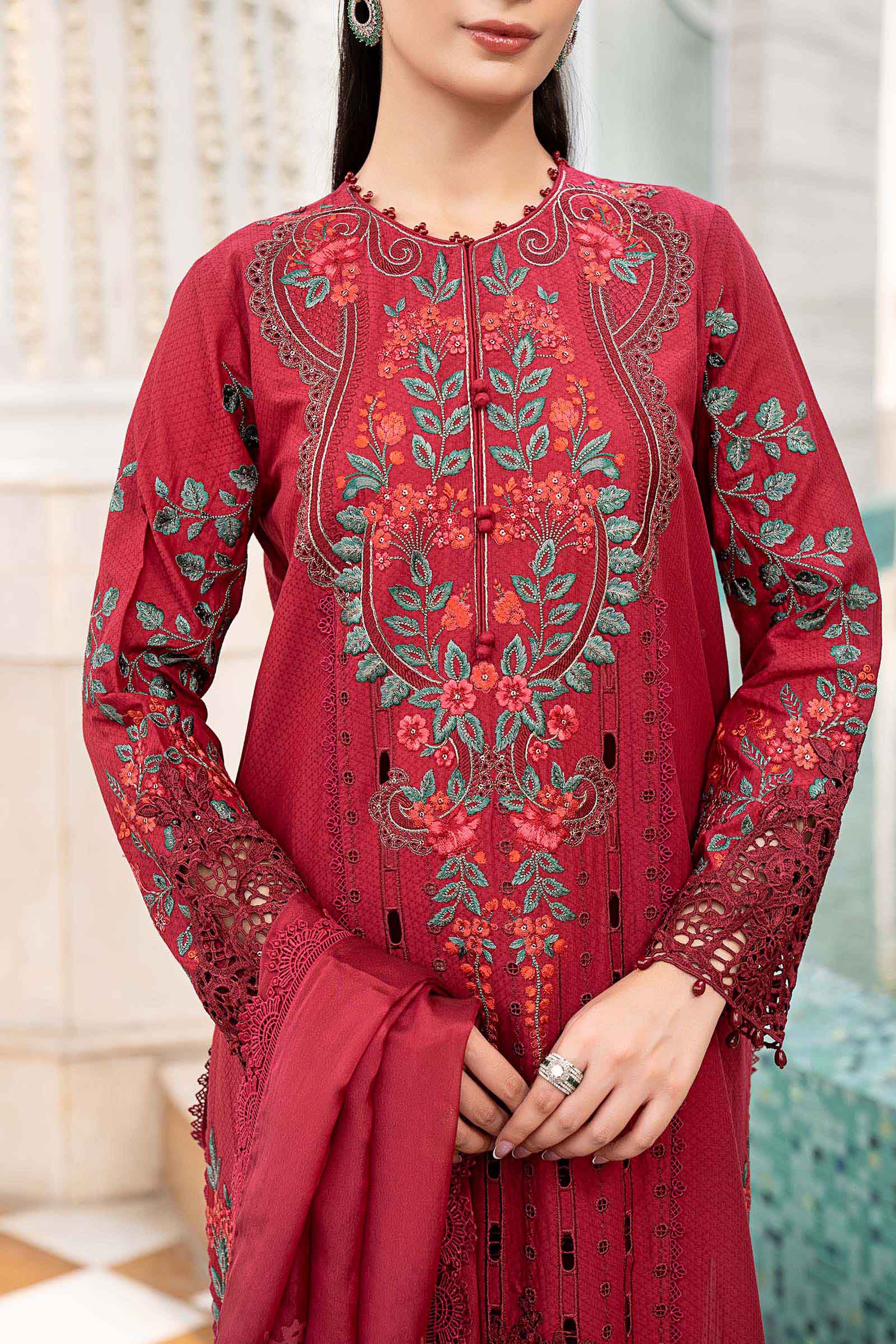 3 Piece Embroidered Jacquard Lawn Suit - Image 6