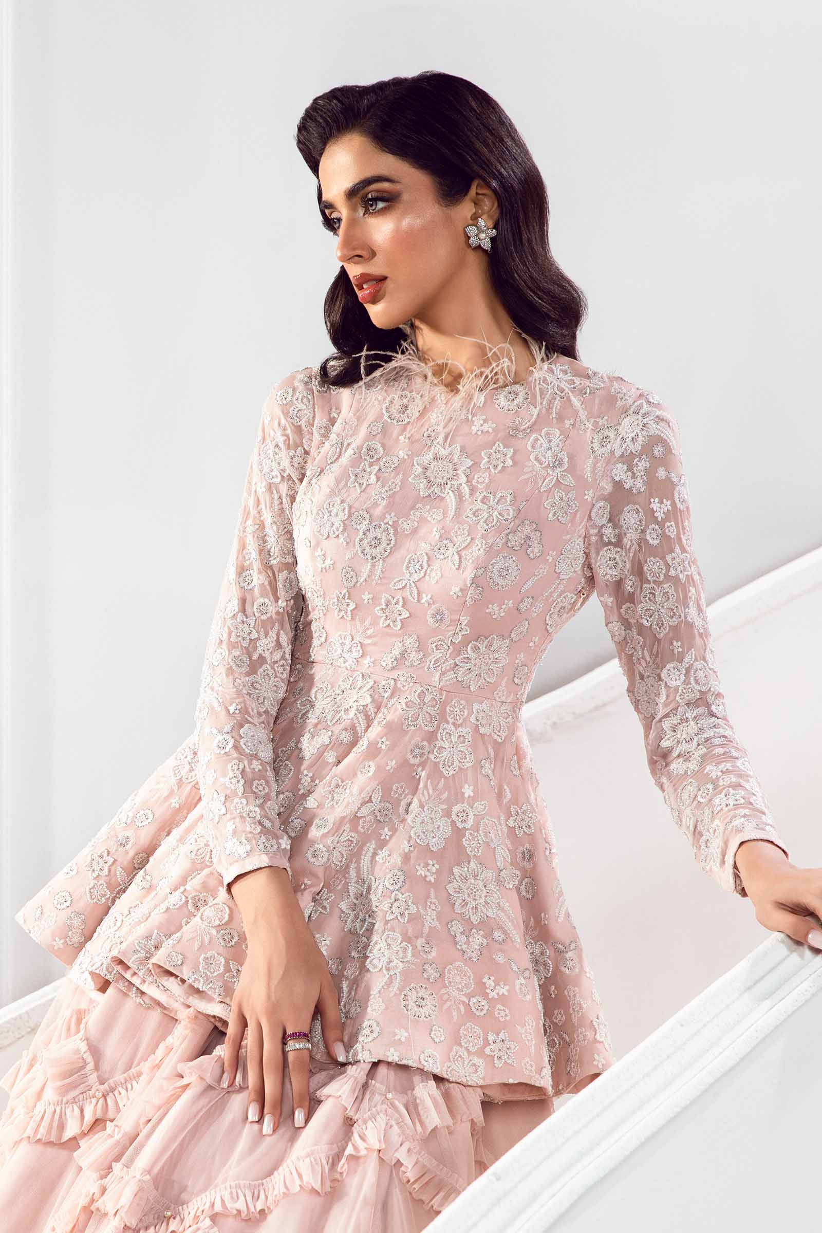Embroidered Chiffon Sleeves Fabric | LF-721 - Image 2