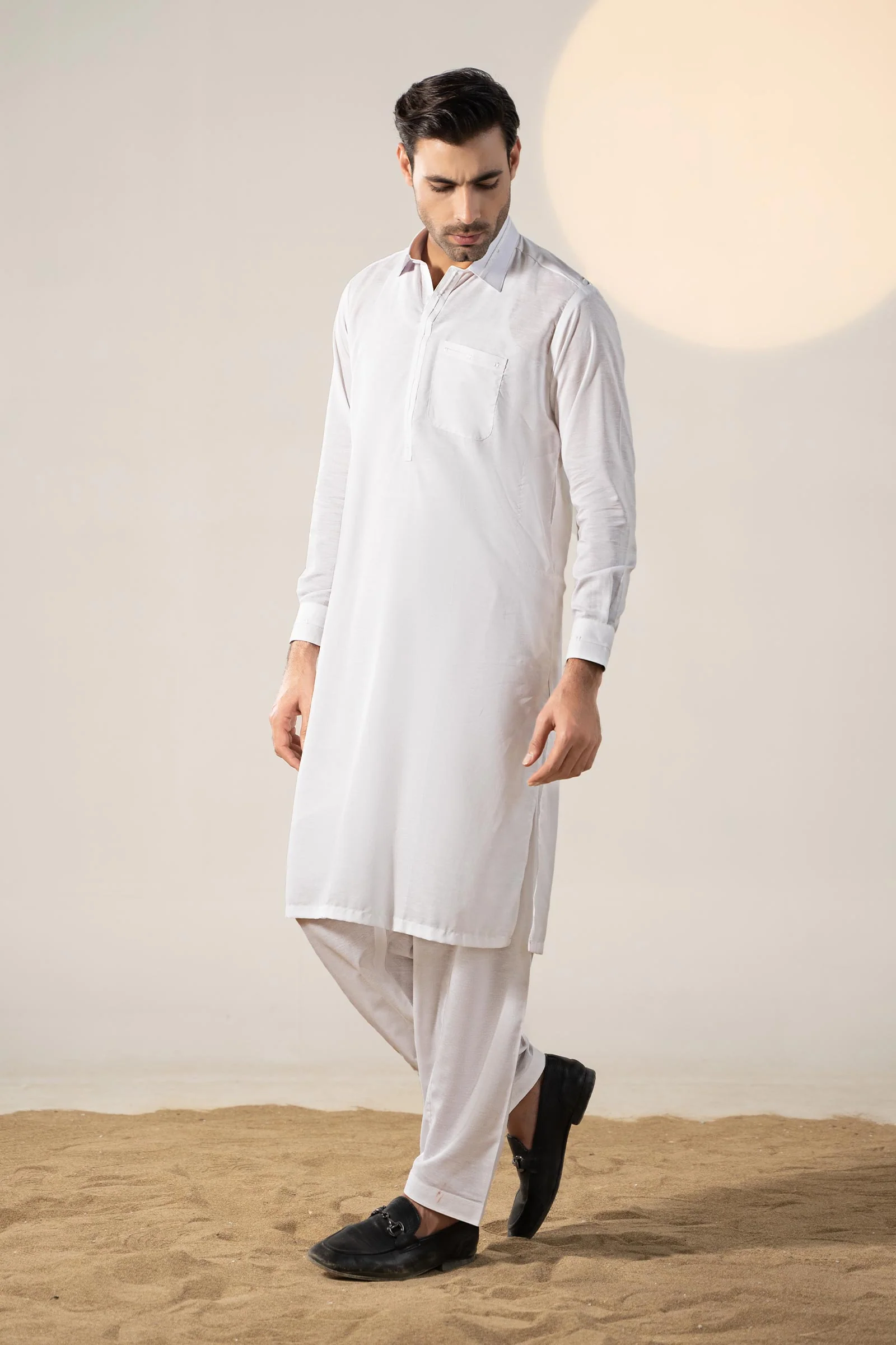 Dyed Cotton Silk Suit - Image 4