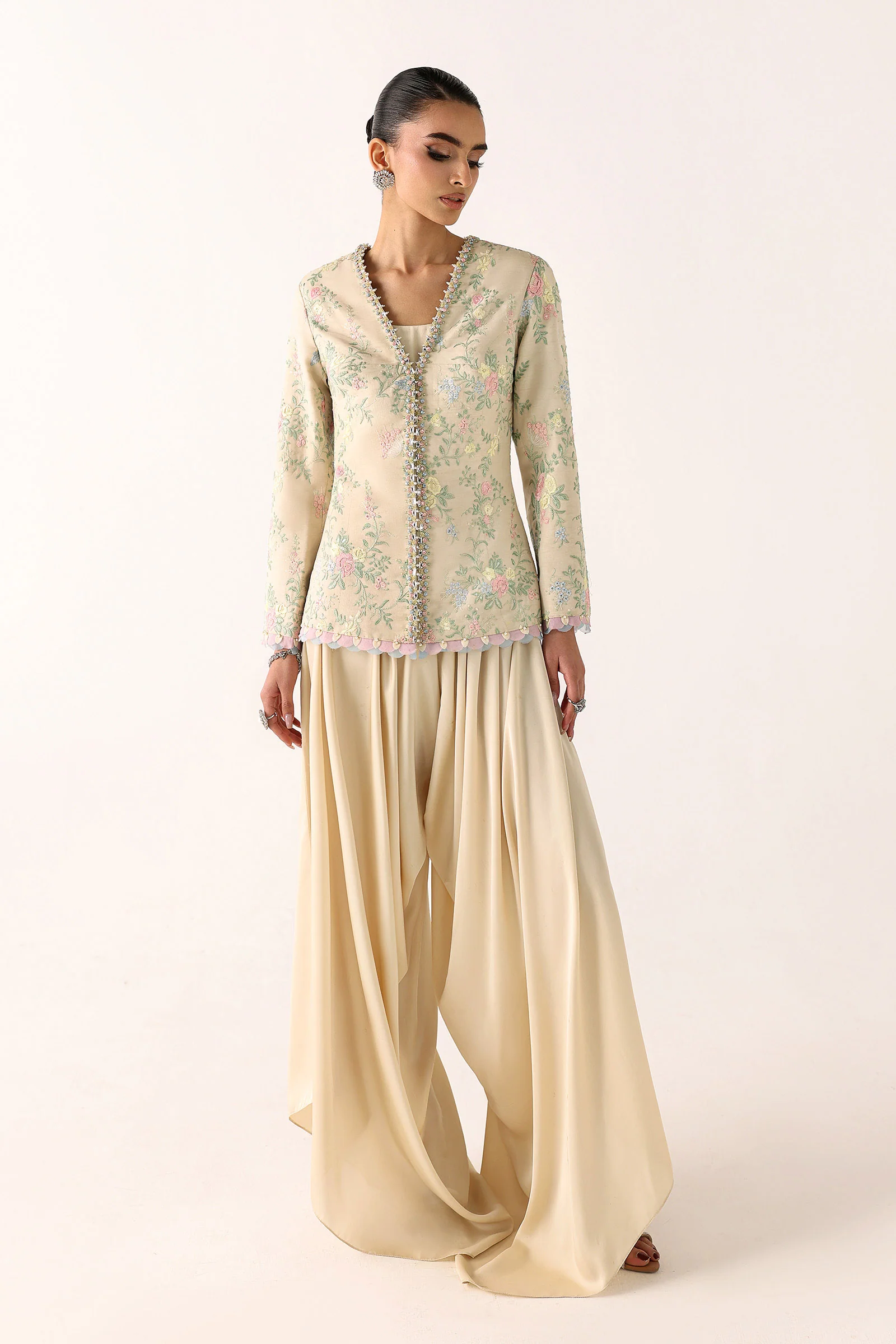 Embroidered Chiffon Fabric (2Pcs)