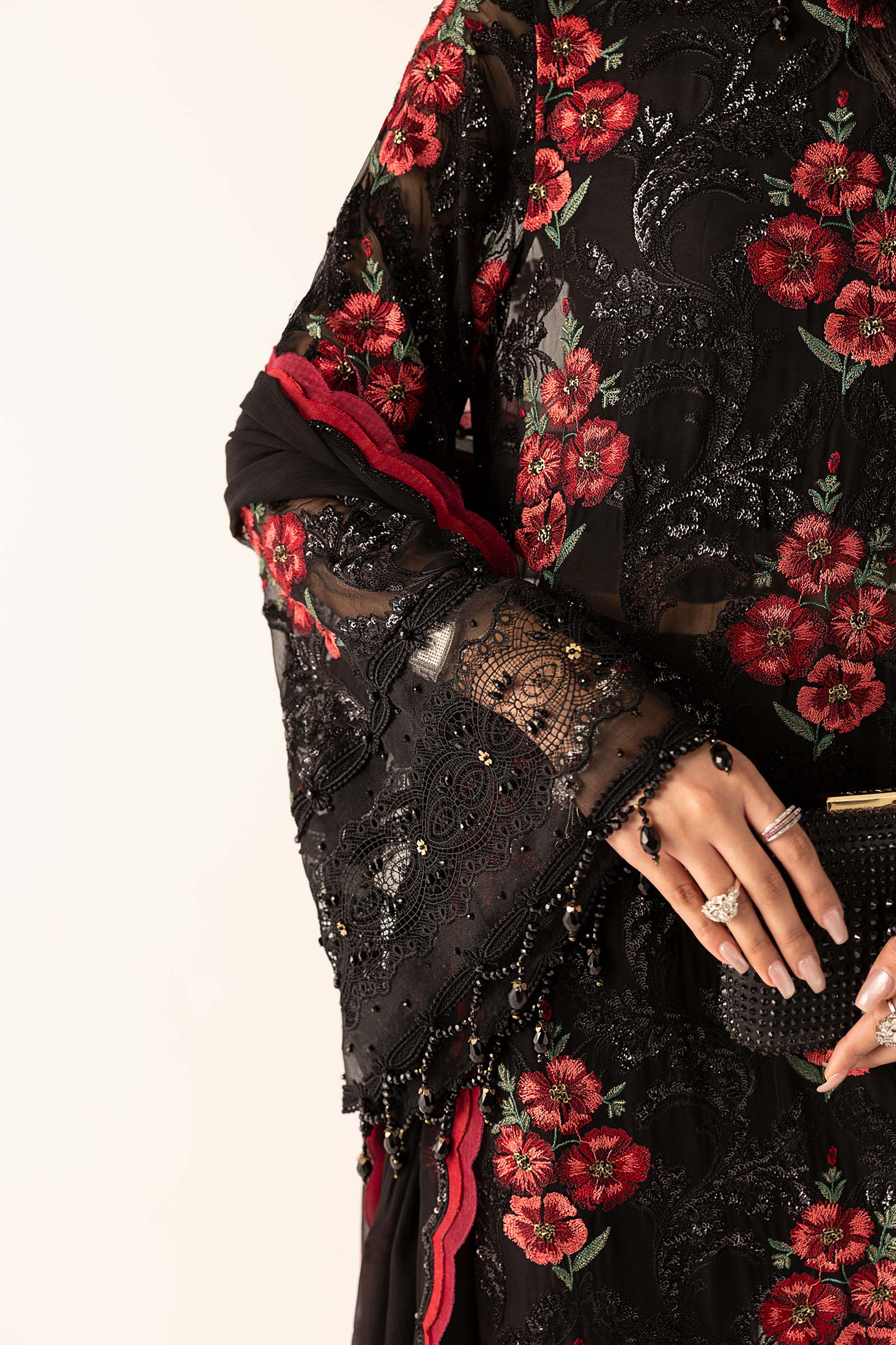 Embroidered Chiffon Fabric (3Pcs) - Image 4