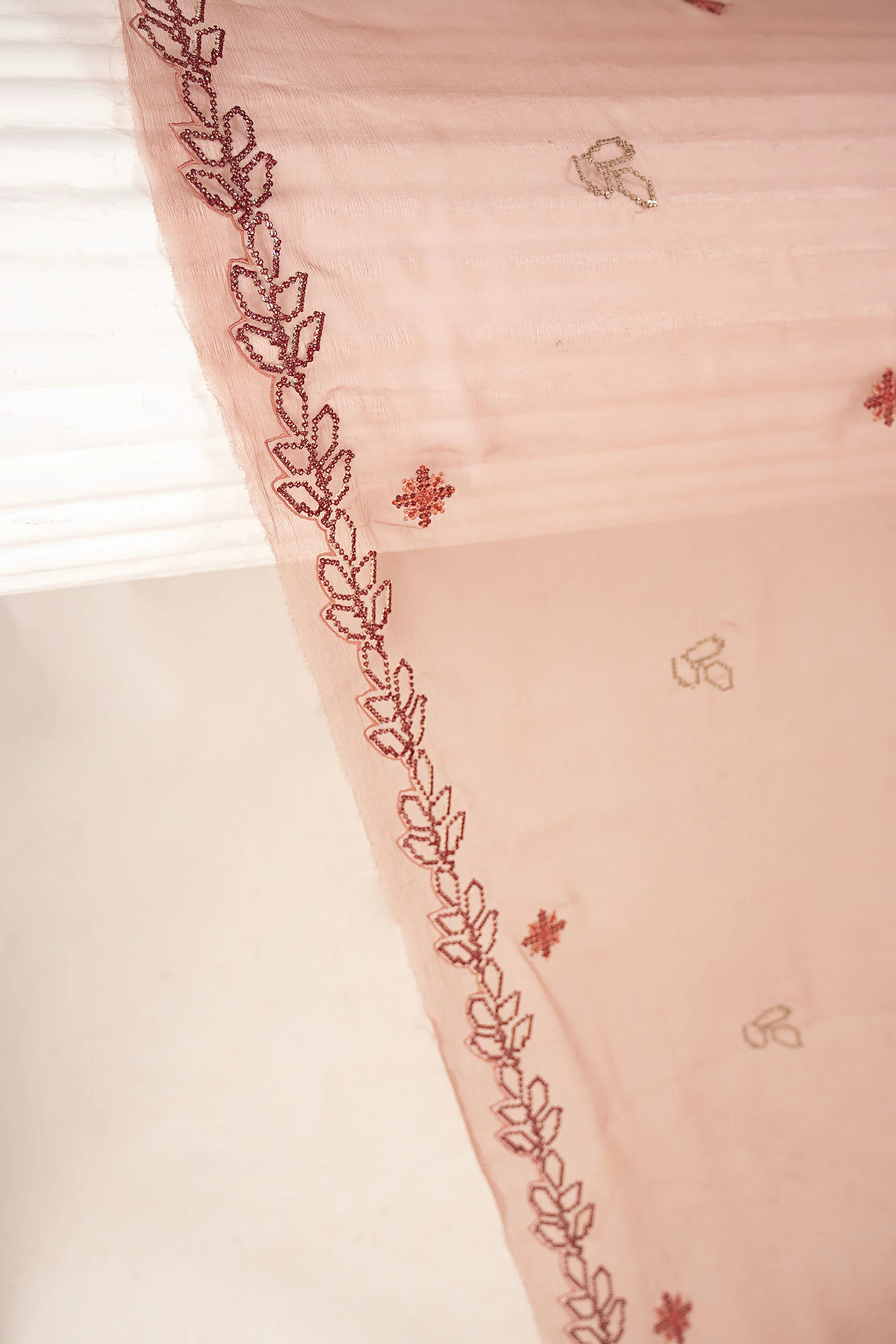 Embroidered Chiffon Fabric (3Pcs) - Image 8