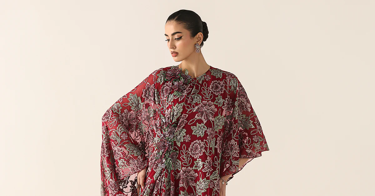 Embroidered Chiffon Fabric (3Pcs) - Image 10