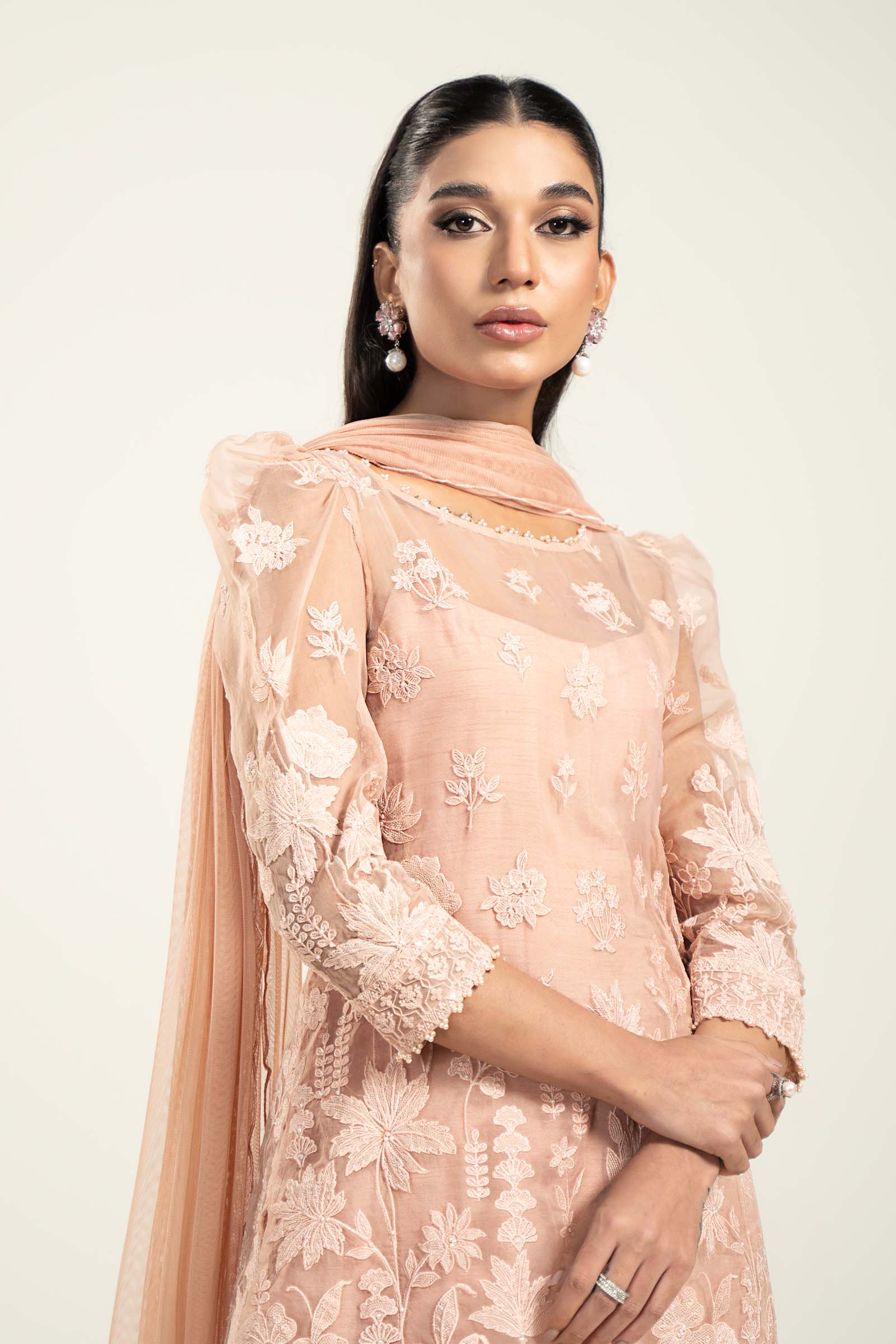 Embroidered Organza Fabric (1Pc) | LF-710 - Image 2