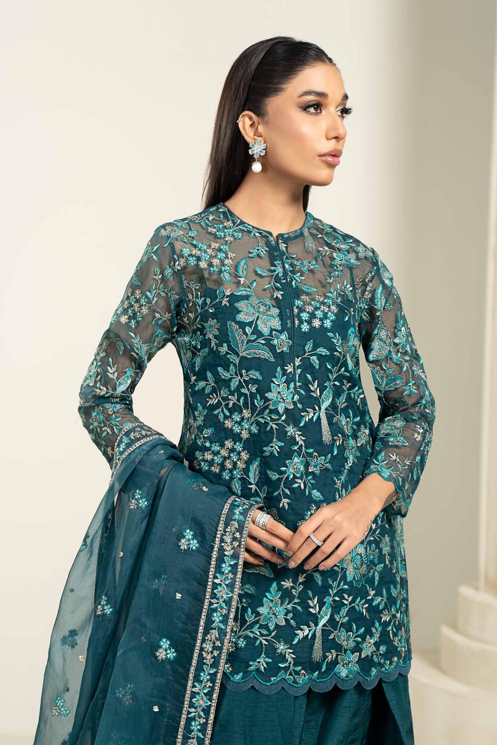 Embroidered Organza Fabric (2Pcs) | LF-712 - Image 3