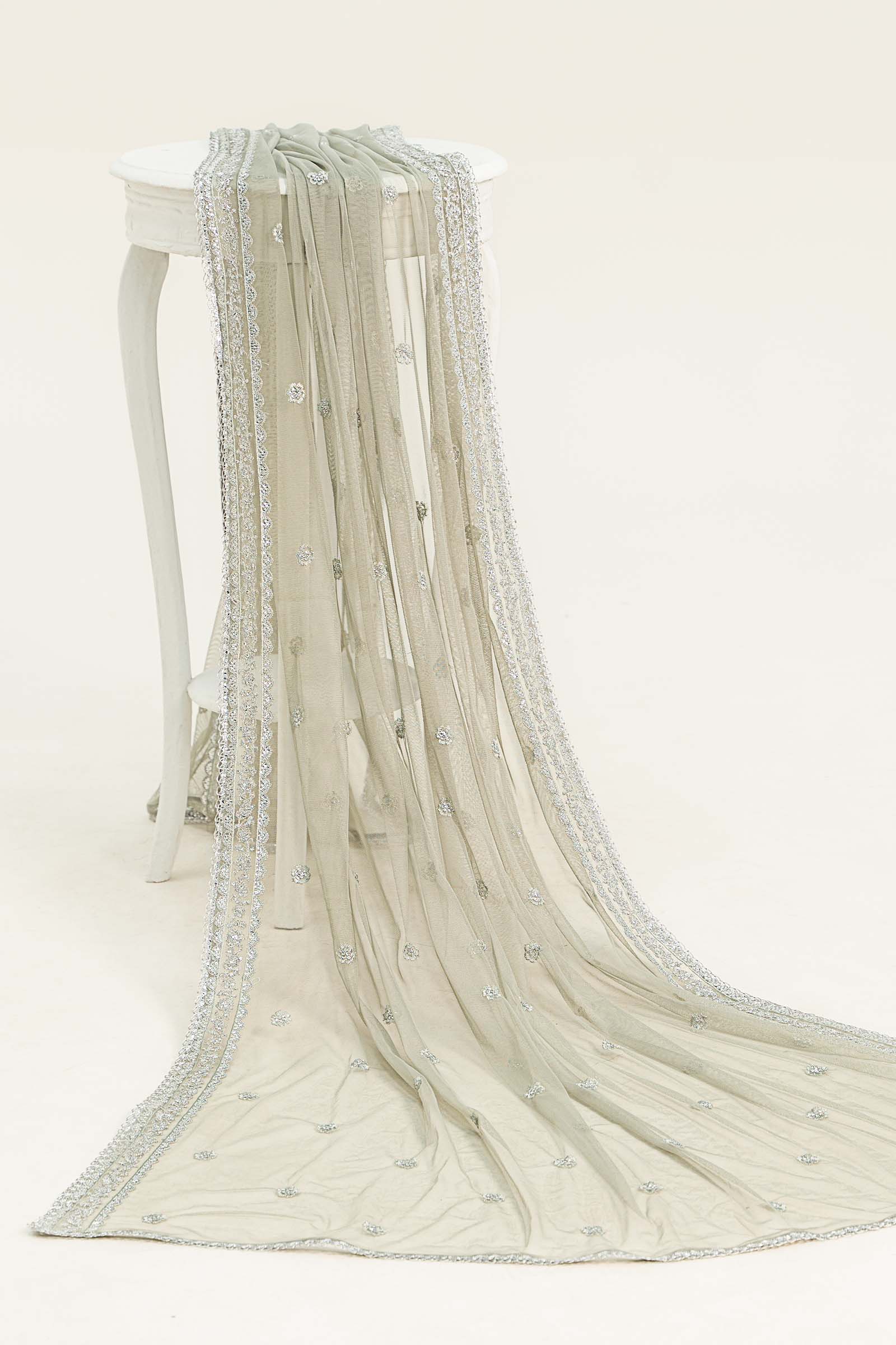 Embroidered Organza Fabric (2Pcs) | LF-713 - Image 5