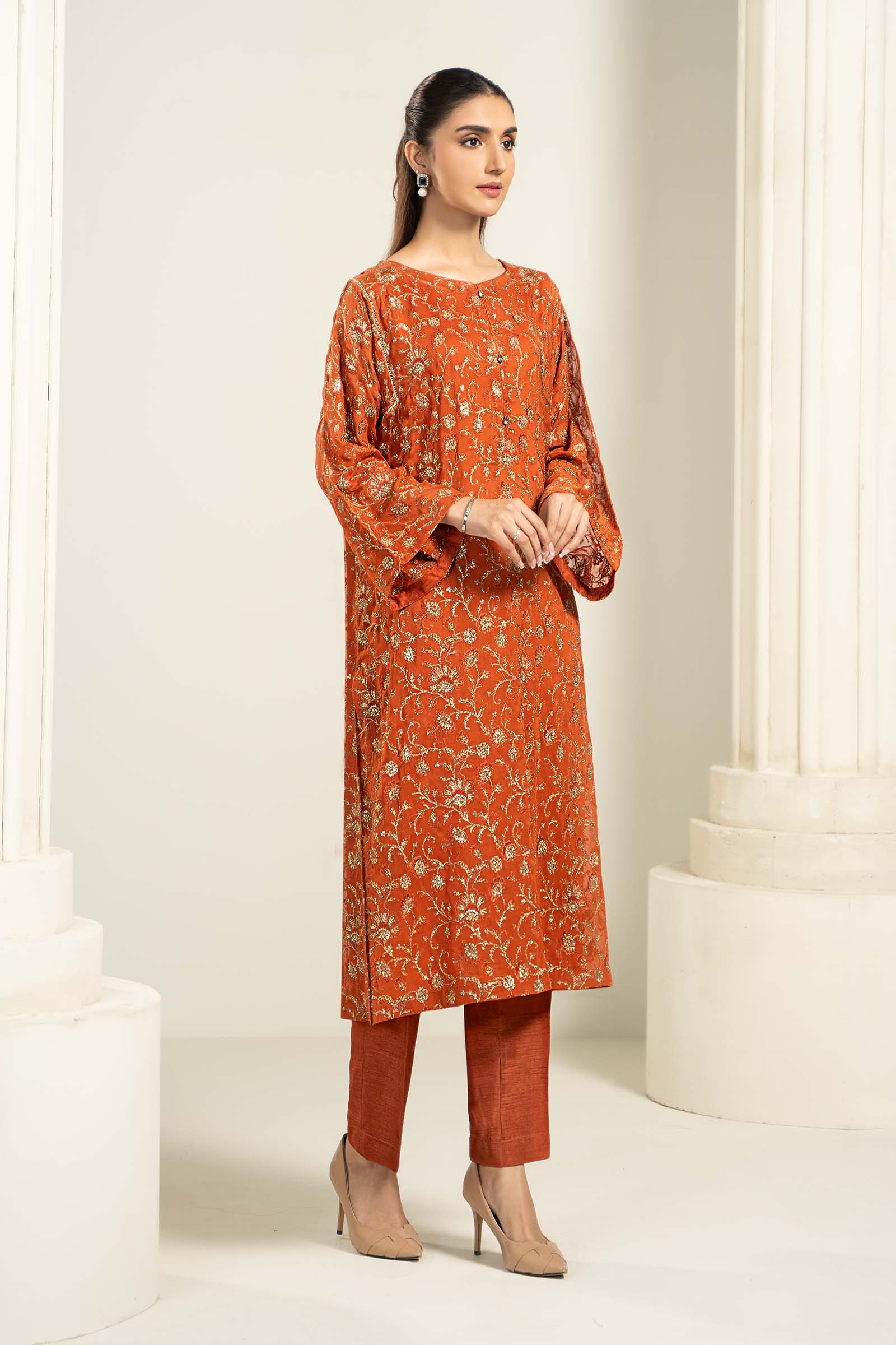 Embroidered Chiffon Fabric (2Pcs) | LF-717 - Image 4