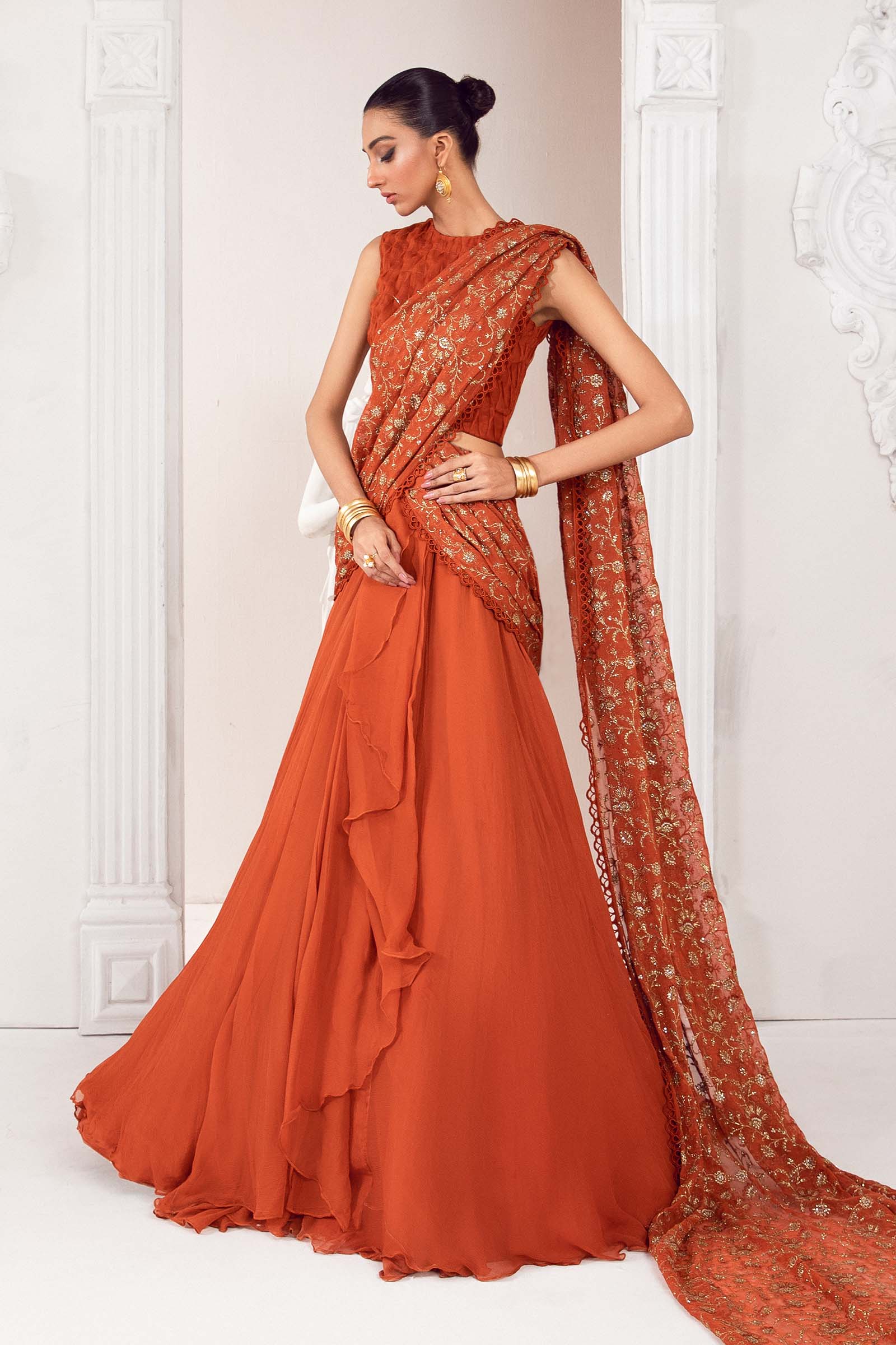 Embroidered Chiffon Fabric (2Pcs) | LF-717 - Image 5