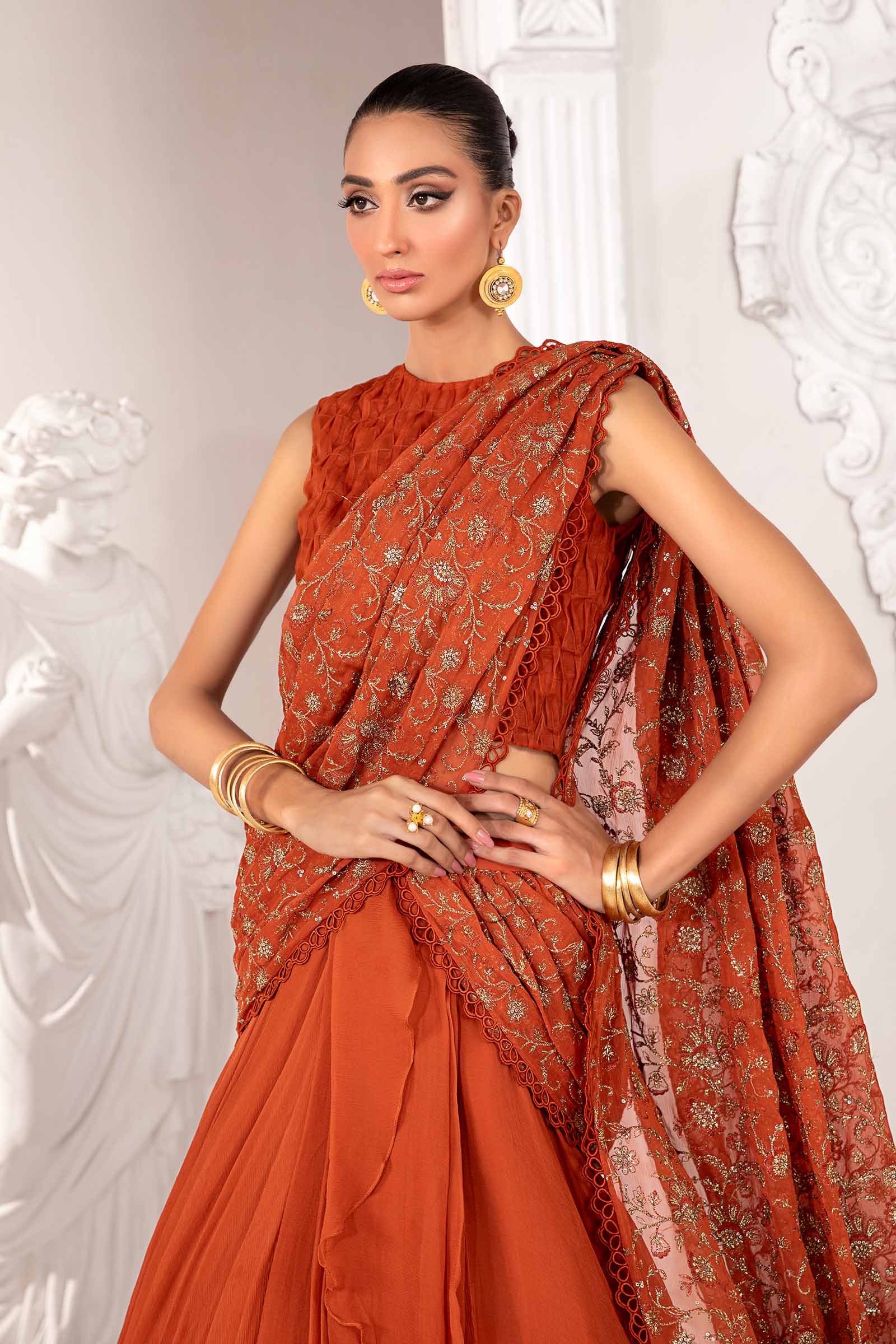 Embroidered Chiffon Fabric (2Pcs) | LF-717 - Image 6
