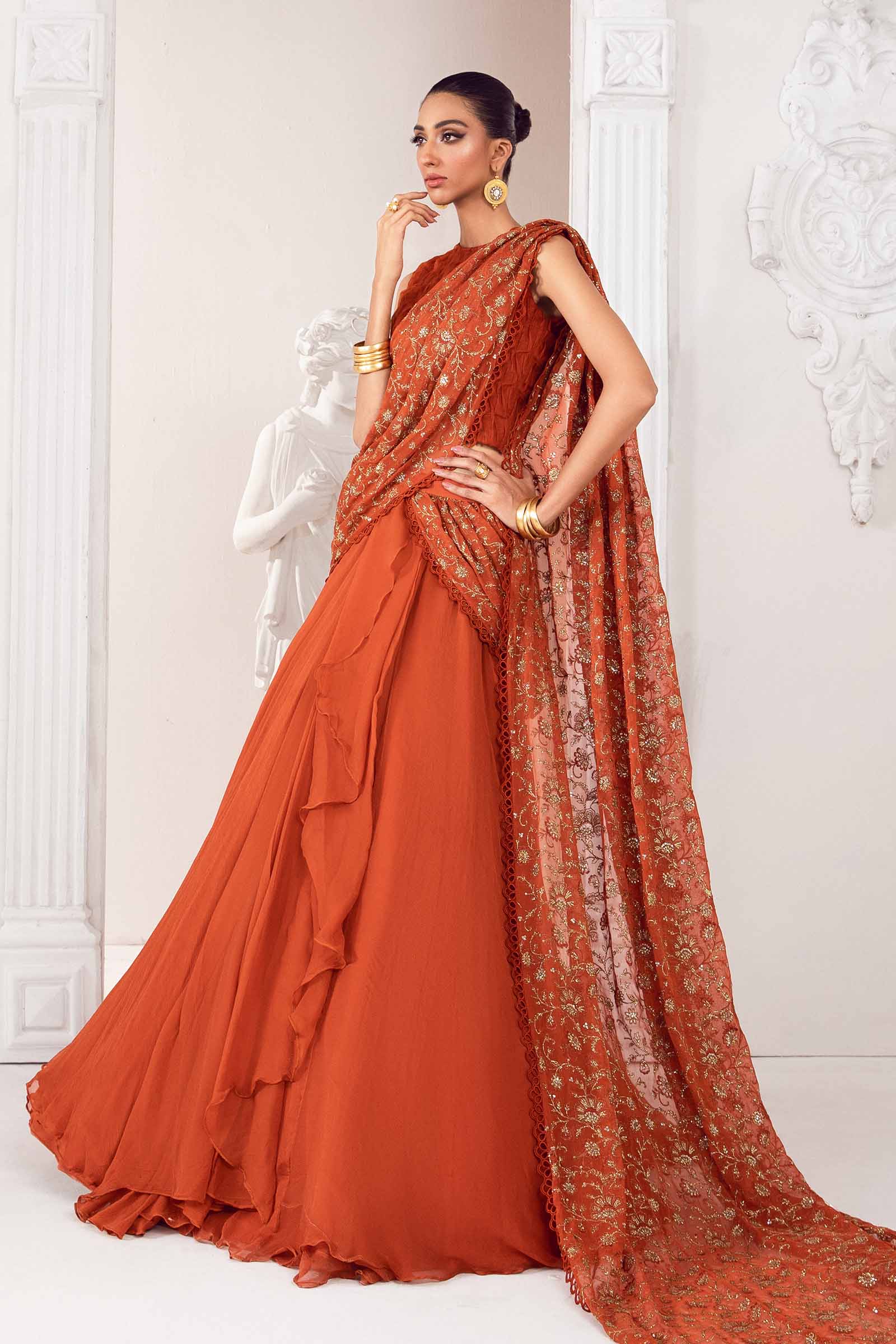 Embroidered Chiffon Fabric (2Pcs) | LF-717 - Image 8