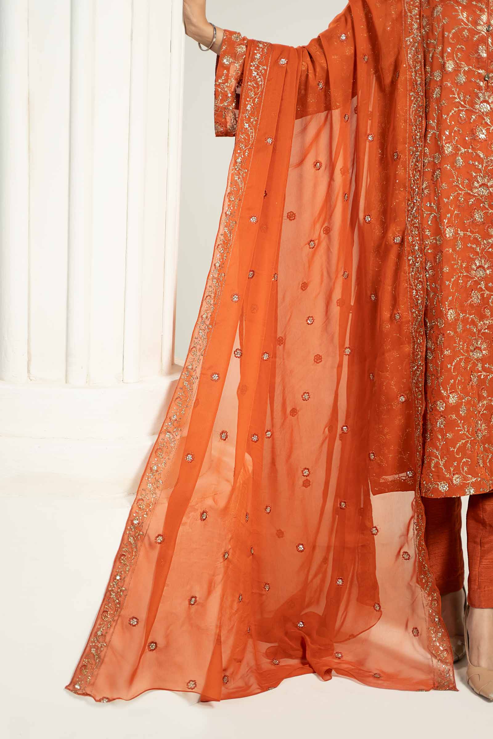 Embroidered Chiffon Fabric (2Pcs) | LF-717 - Image 9