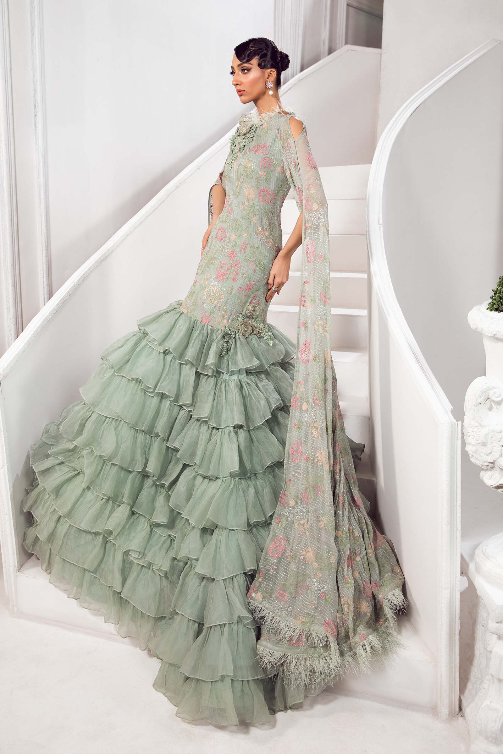 Embroidered Chiffon Fabric (1Pc) | LF-723 - Image 4