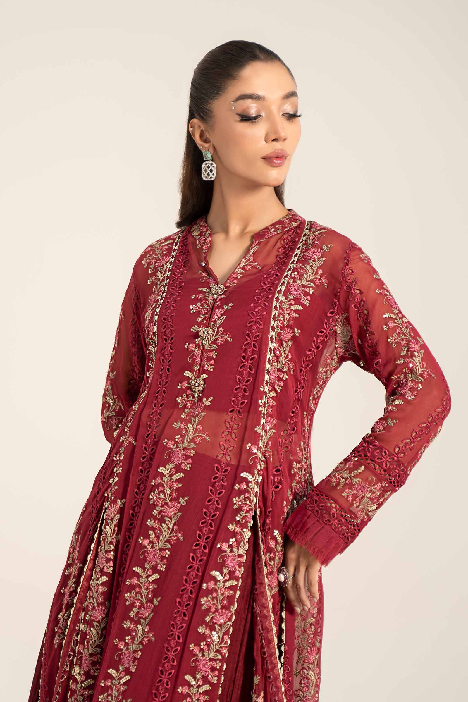 Embroidered Chiffon Fabric (2Pcs) | LF-724 - Image 2
