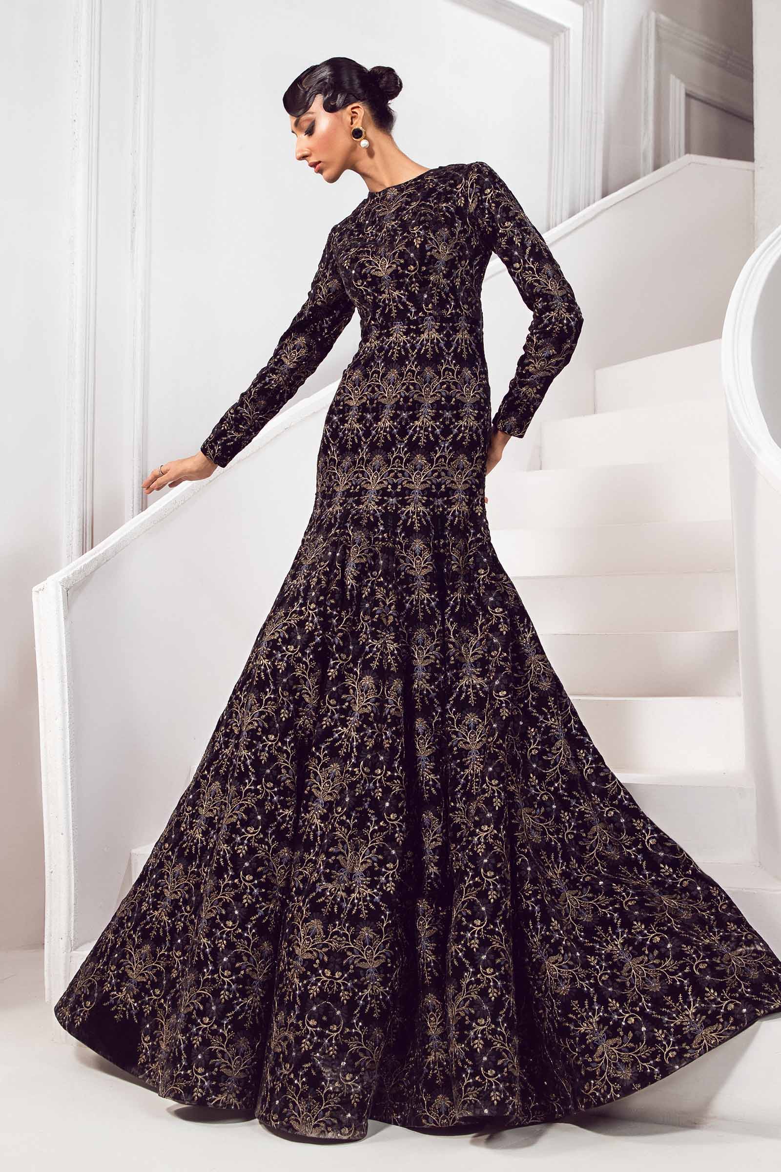 Embroidered Velvet Fabric (1Pc) | LF-734 - Image 3