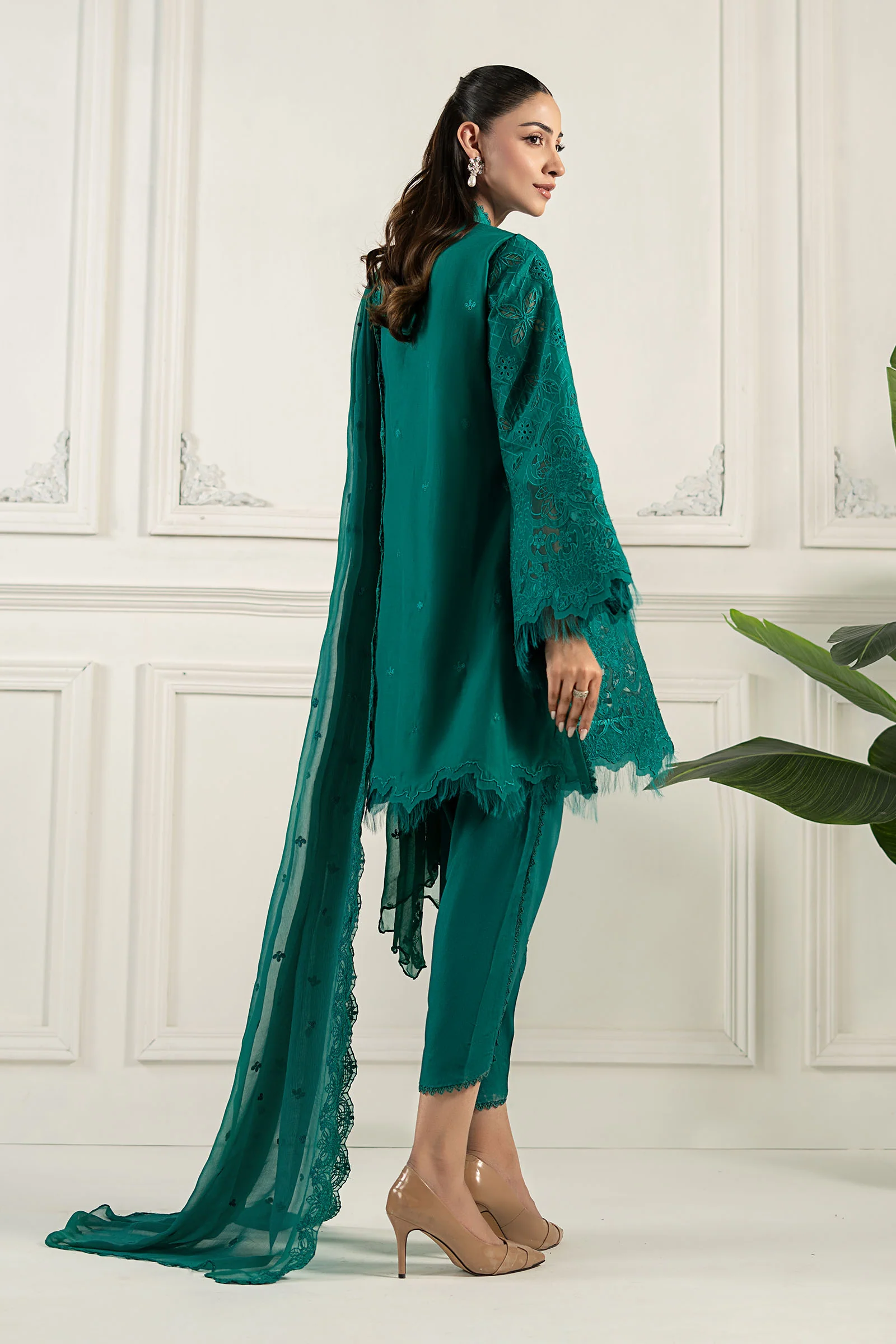 Embroidered Lawn Fabric (3Pcs) | LF-804 - Image 10