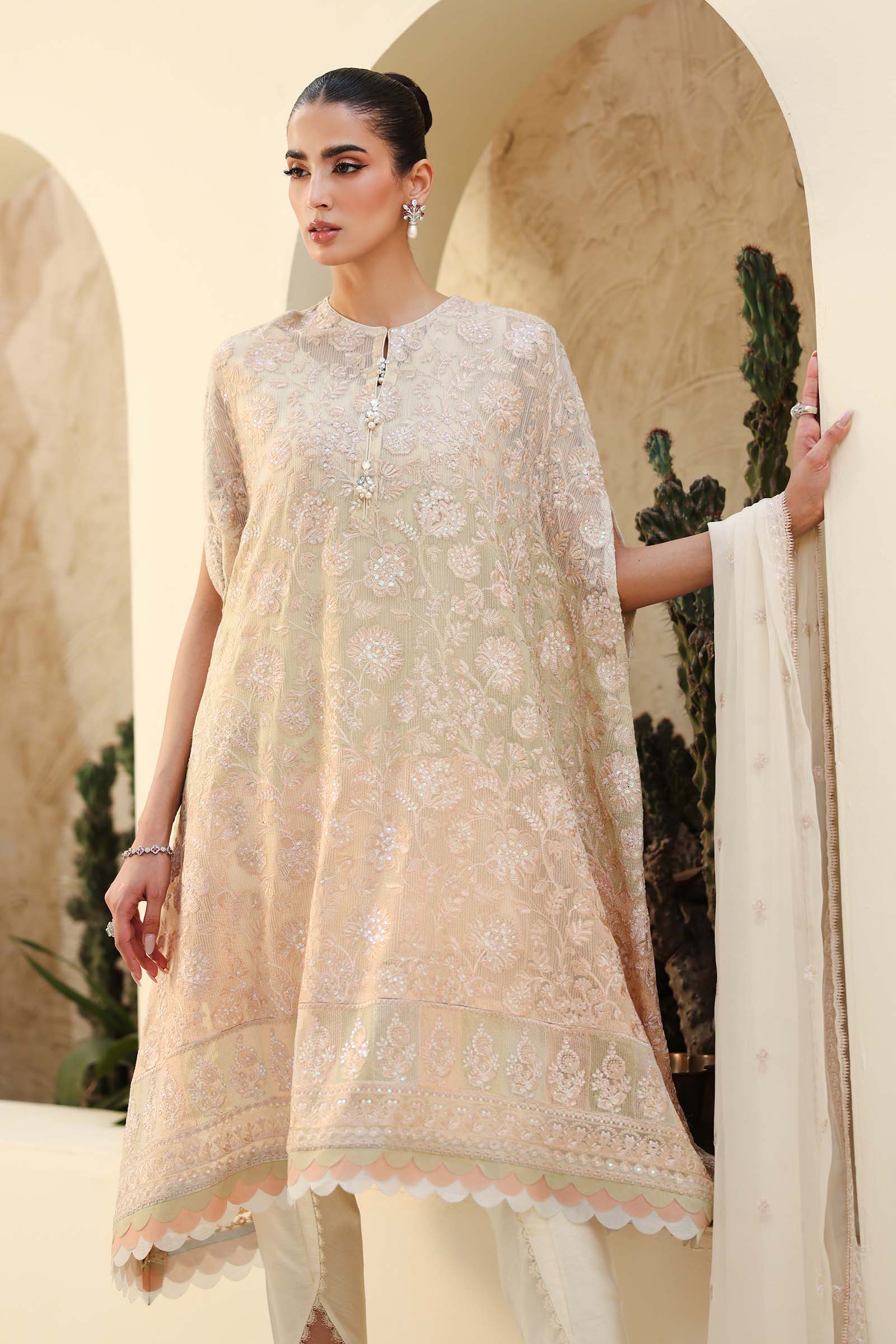 Embroidered Chiffon Fabric (2Pcs) | LF-817 - Image 2