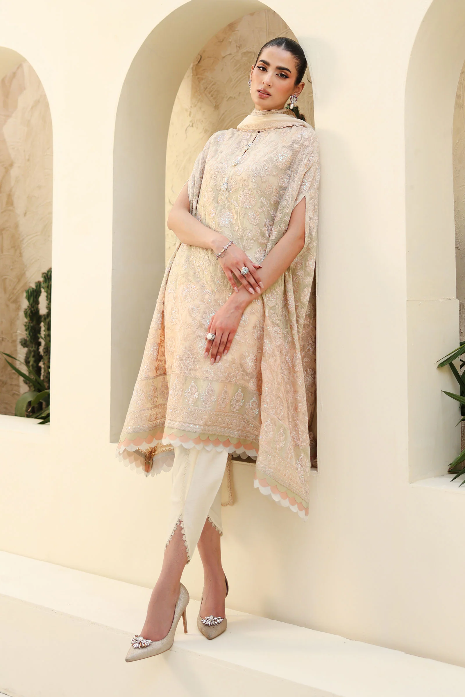 Embroidered Chiffon Fabric (2Pcs) | LF-817 - Image 3