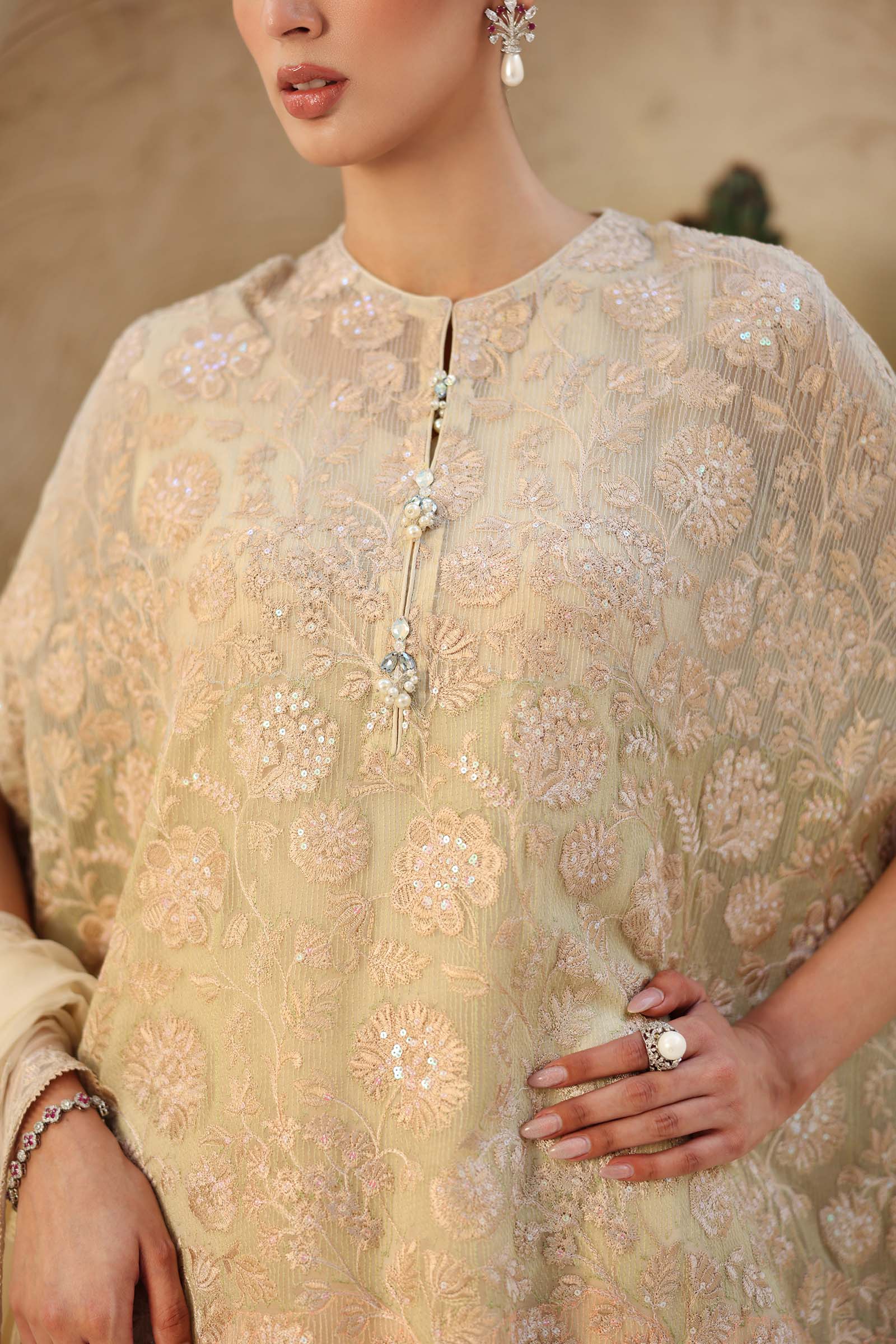 Embroidered Chiffon Fabric (2Pcs) | LF-817 - Image 6
