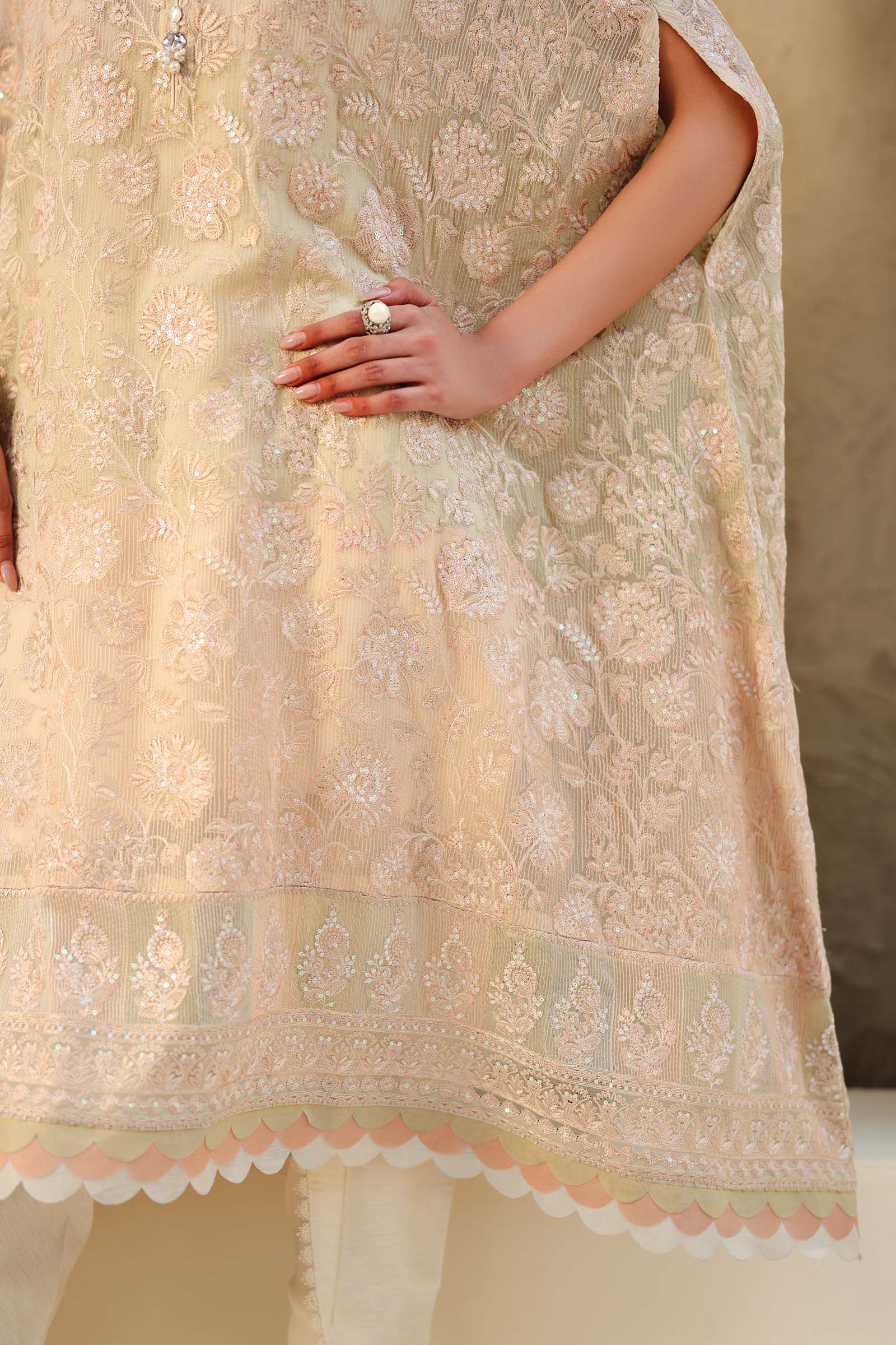 Embroidered Chiffon Fabric (2Pcs) | LF-817 - Image 7