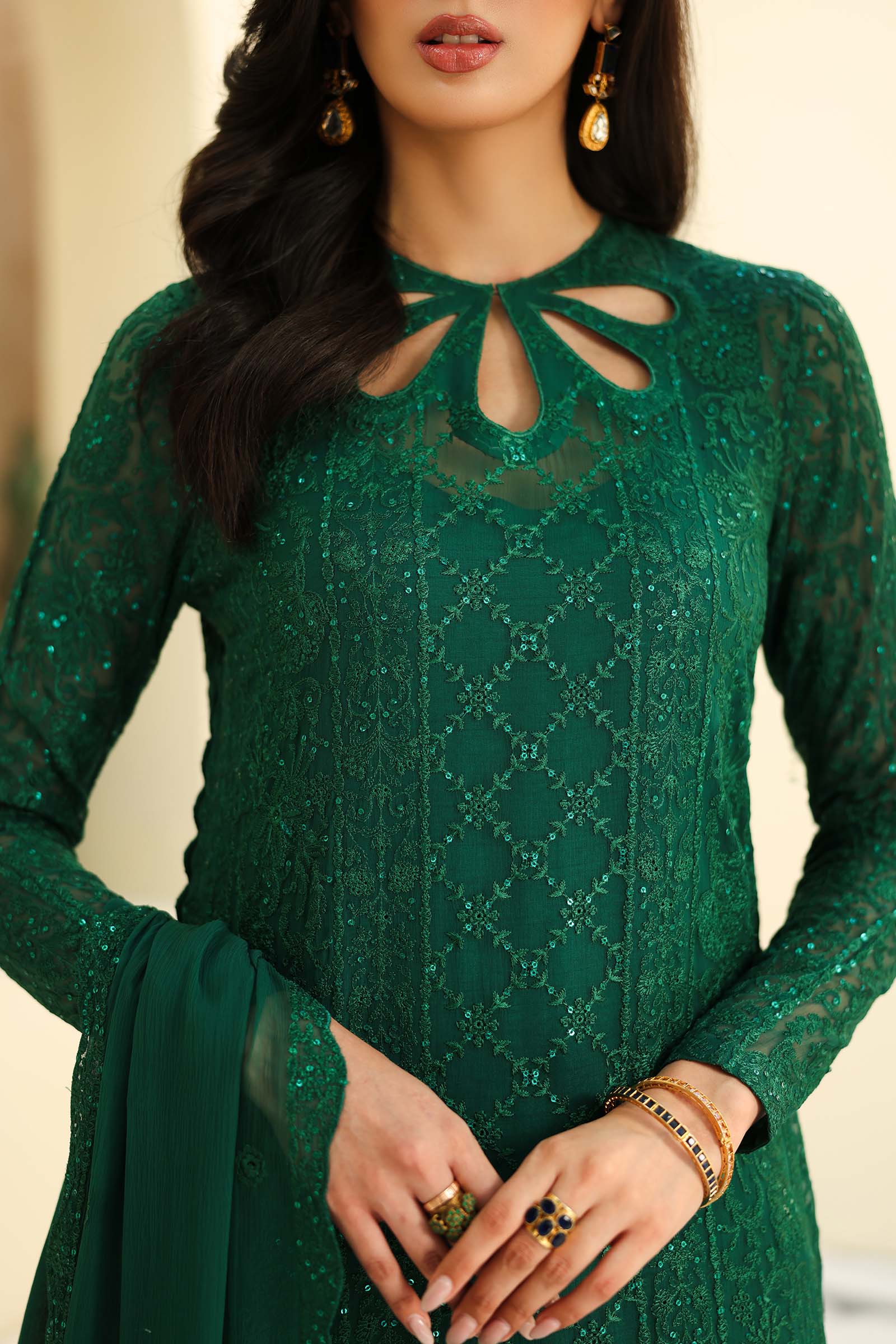 Embroidered Chiffon Fabric (2Pcs) | LF-818 - Image 3