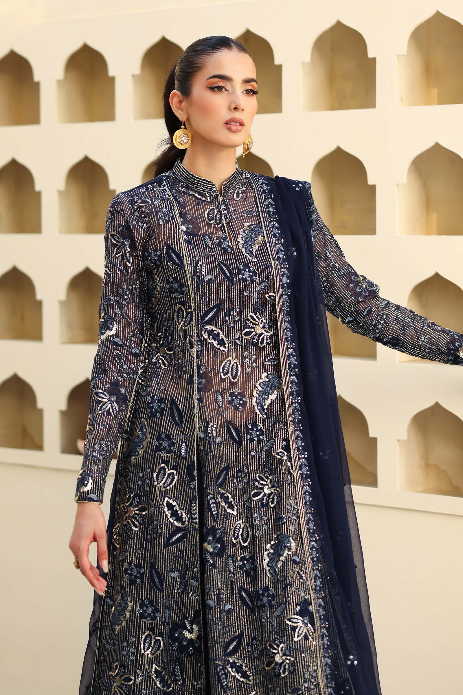 Embroidered Chiffon Fabric (3Pcs) | LF-819 - Image 3