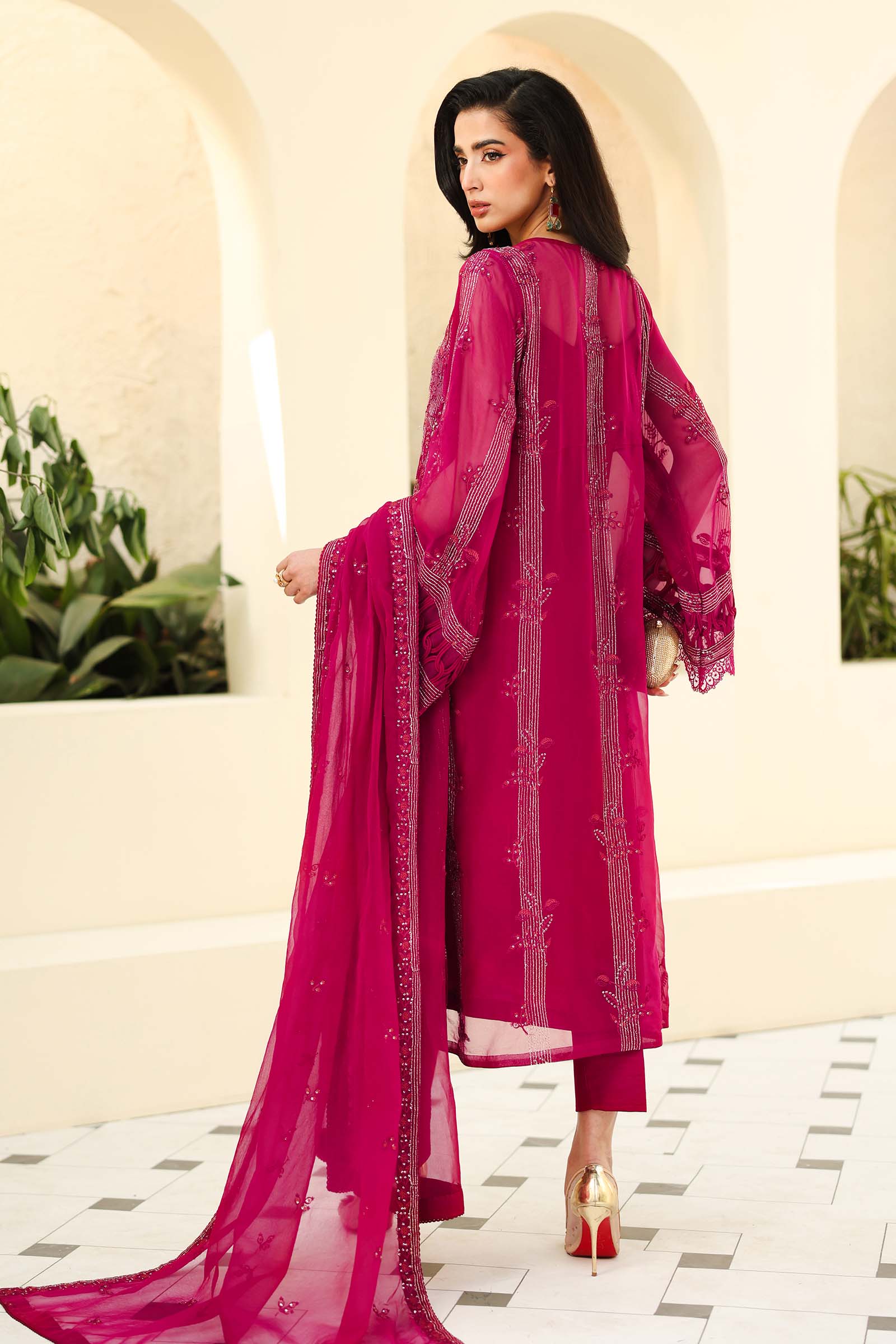 Embroidered Chiffon Fabric (3Pcs) | LF-821 - Image 10