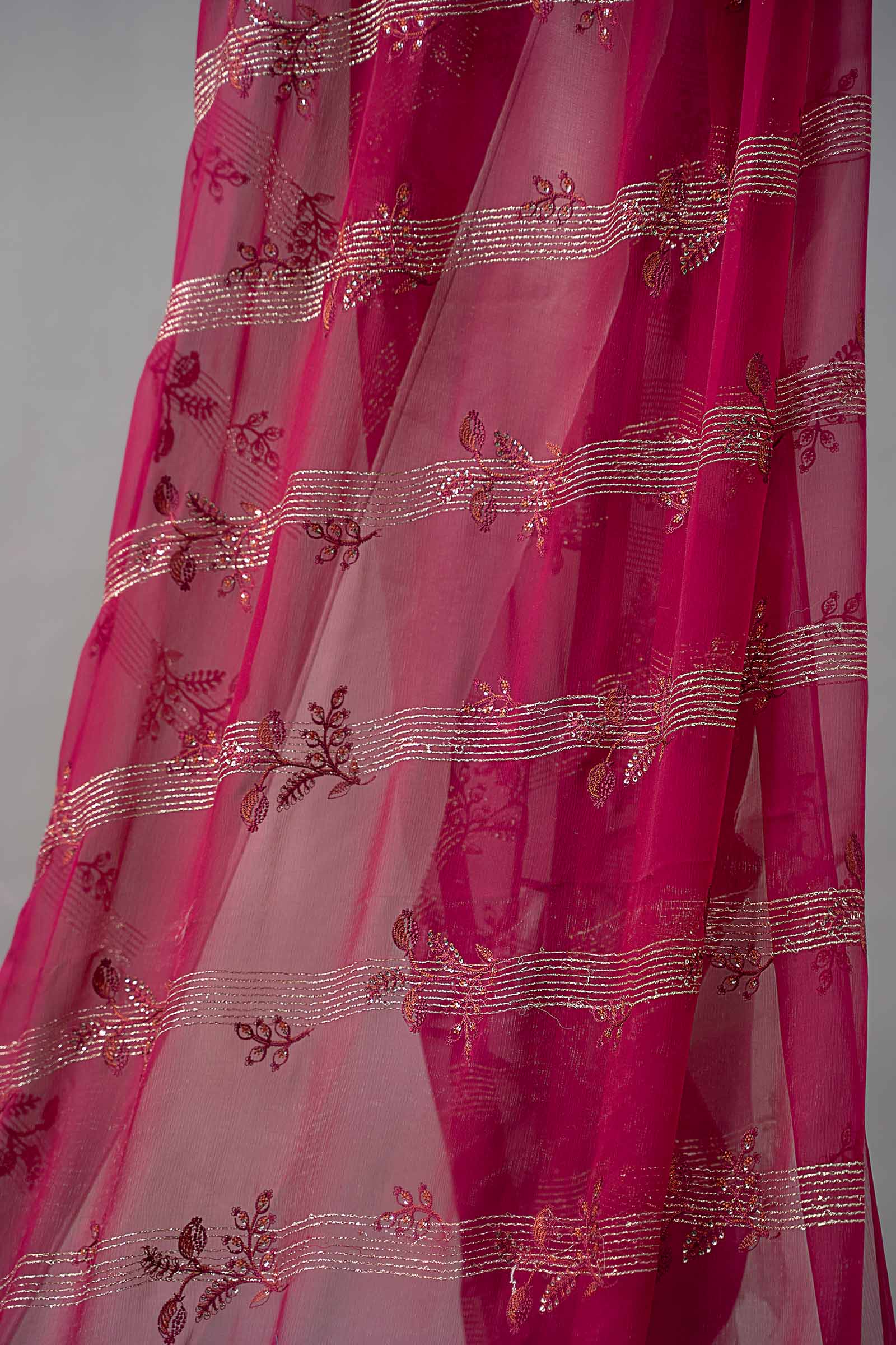 Embroidered Chiffon Fabric (3Pcs) | LF-821 - Image 14