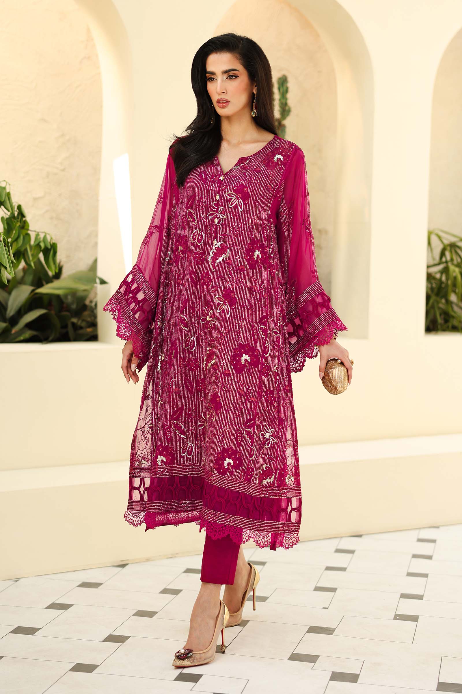 Embroidered Chiffon Fabric (3Pcs) | LF-821 - Image 8