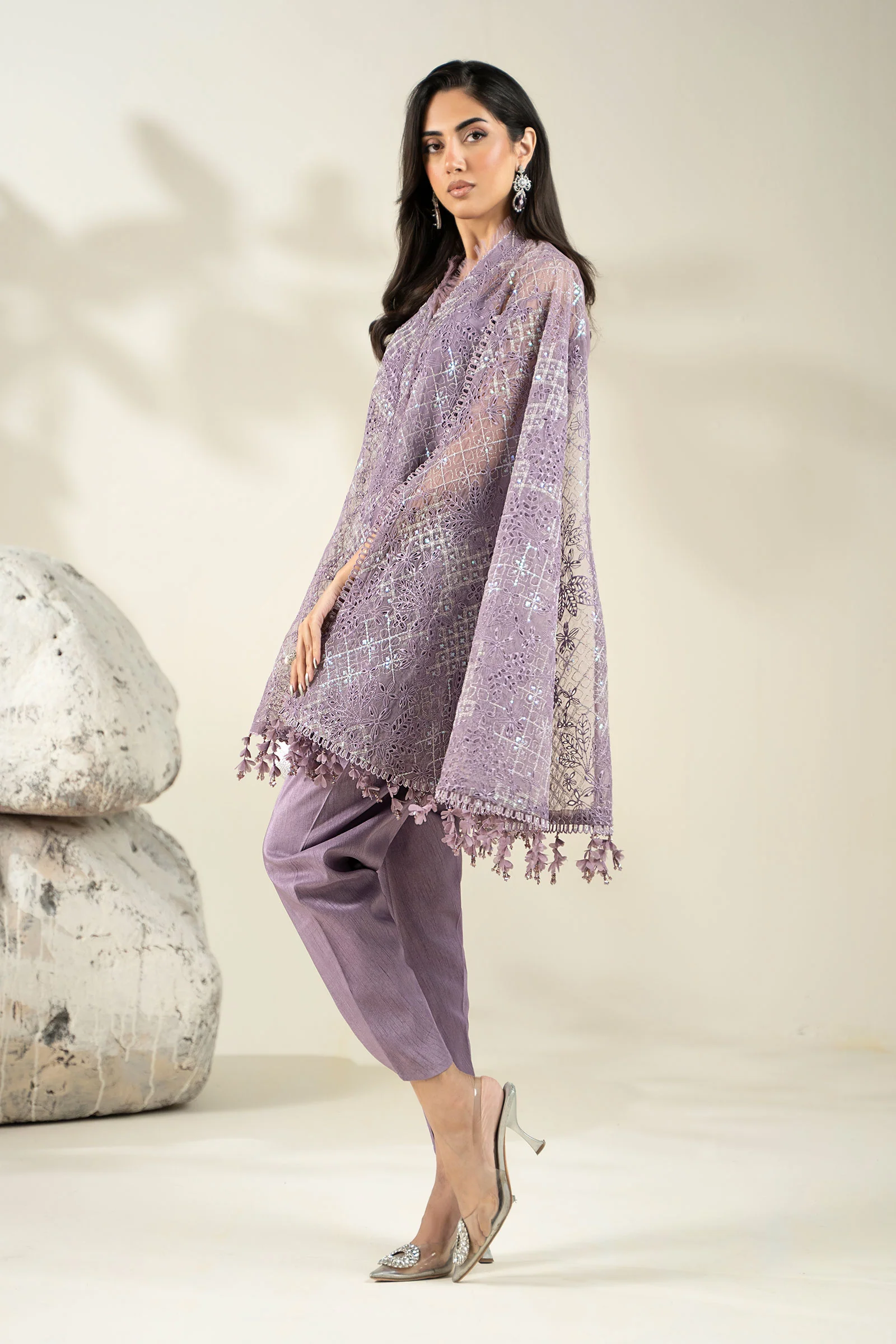 Embroidered Organza Fabric (1Pc) | LF-907 - Image 7