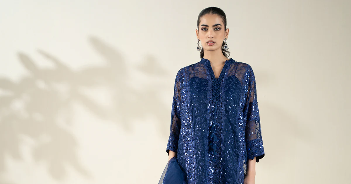 Embroidered Organza Fabric (2Pcs) | LF-908 - Image 14