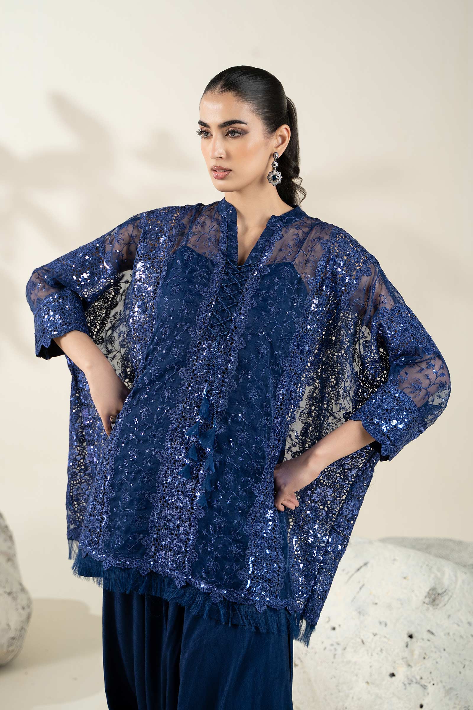 Embroidered Organza Fabric (2Pcs) | LF-908 - Image 5