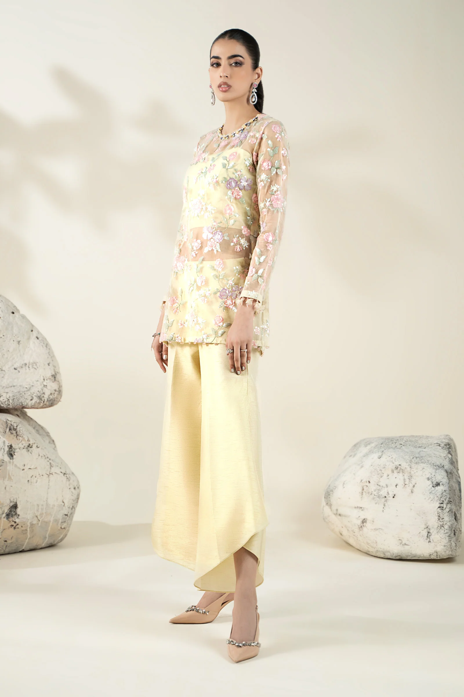 Embroidered Organza Fabric (2Pcs) | LF-910 - Image 9