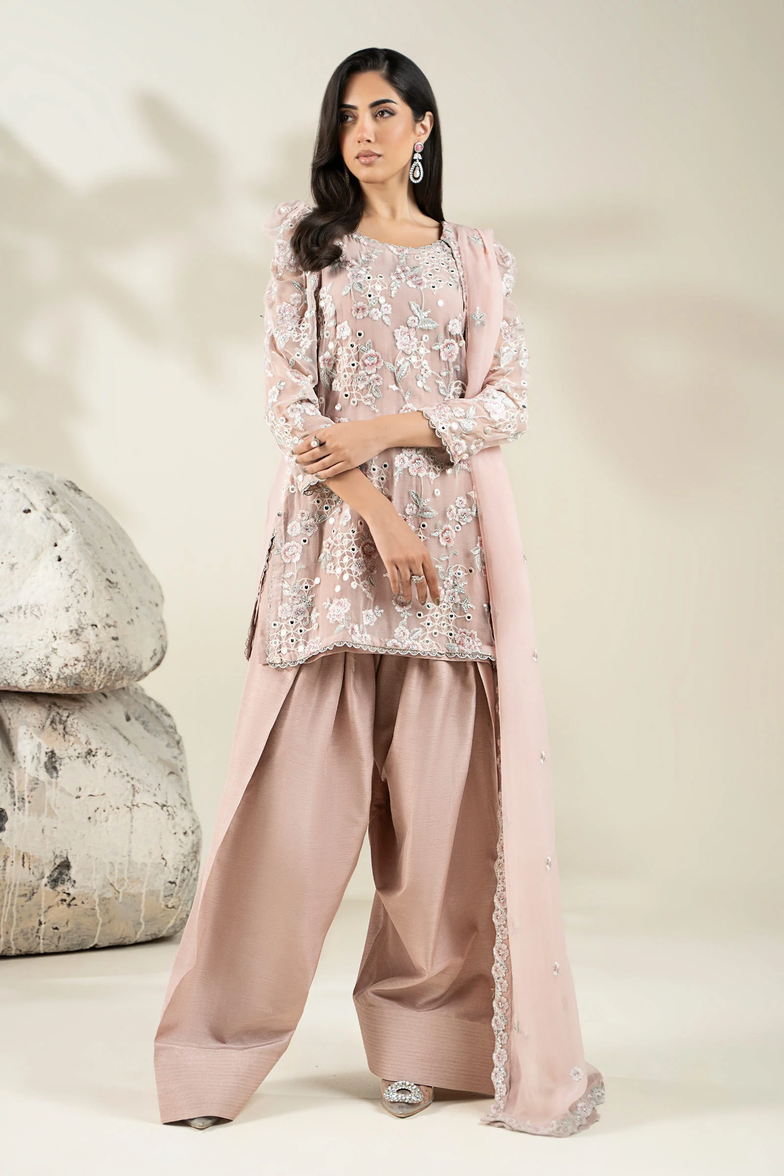 Embroidered Chiffon Fabric (2Pcs) | LF-916 - Image 5