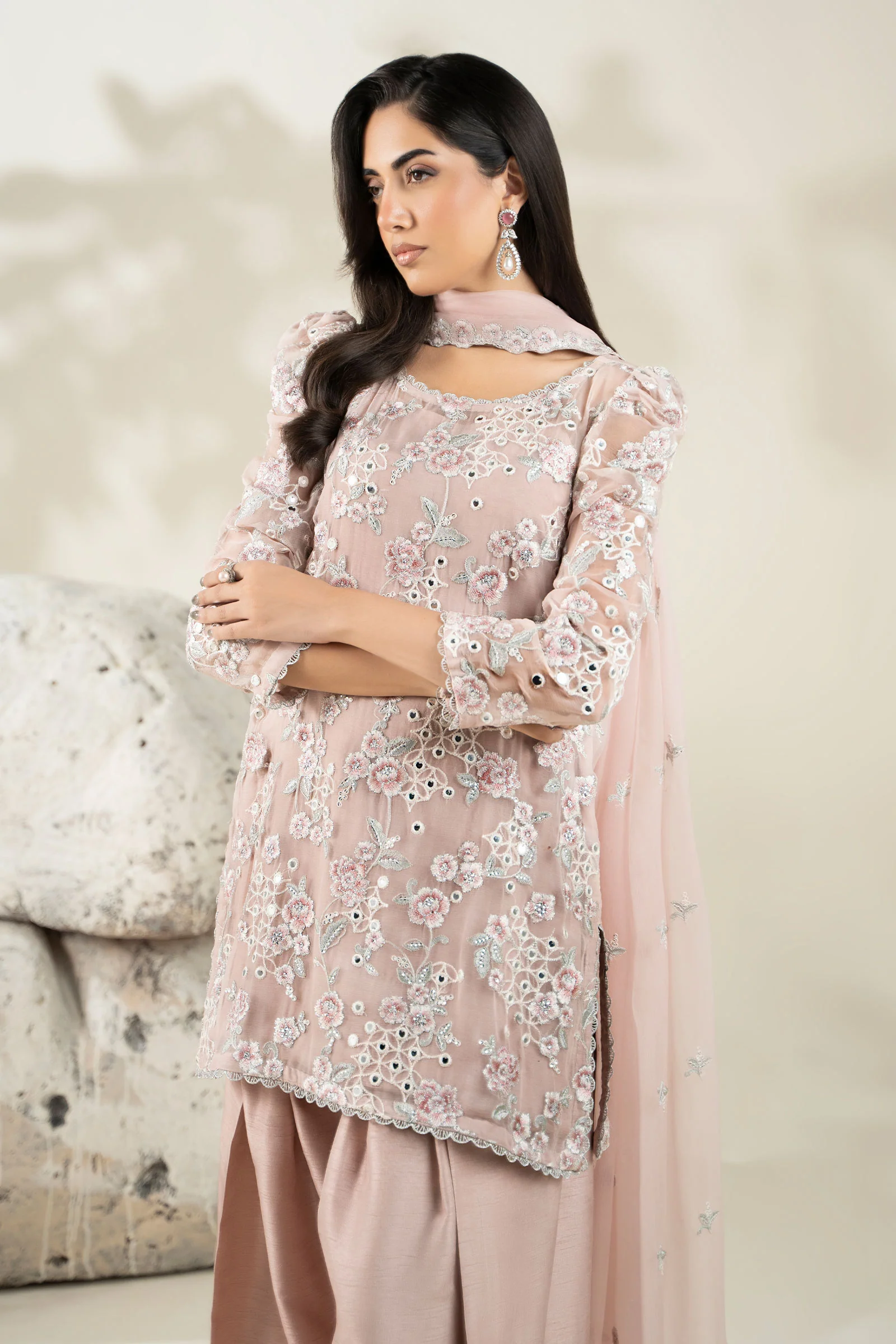 Embroidered Chiffon Fabric (2Pcs) | LF-916 - Image 7