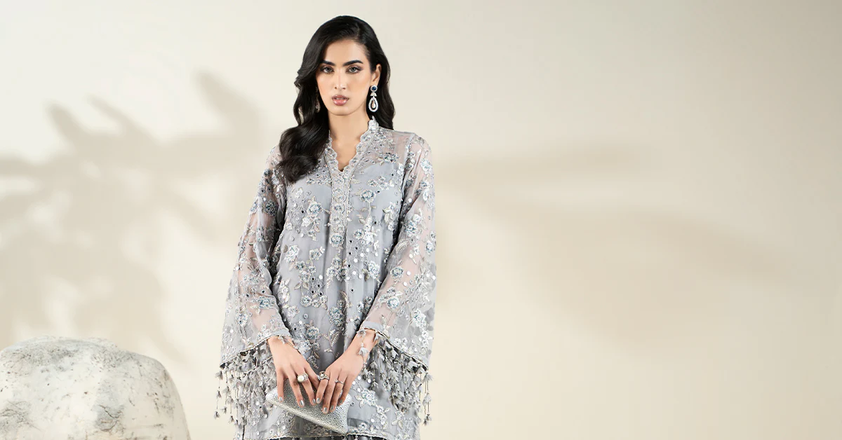 Embroidered Chiffon Fabric (2Pcs) | LF-917 - Image 15