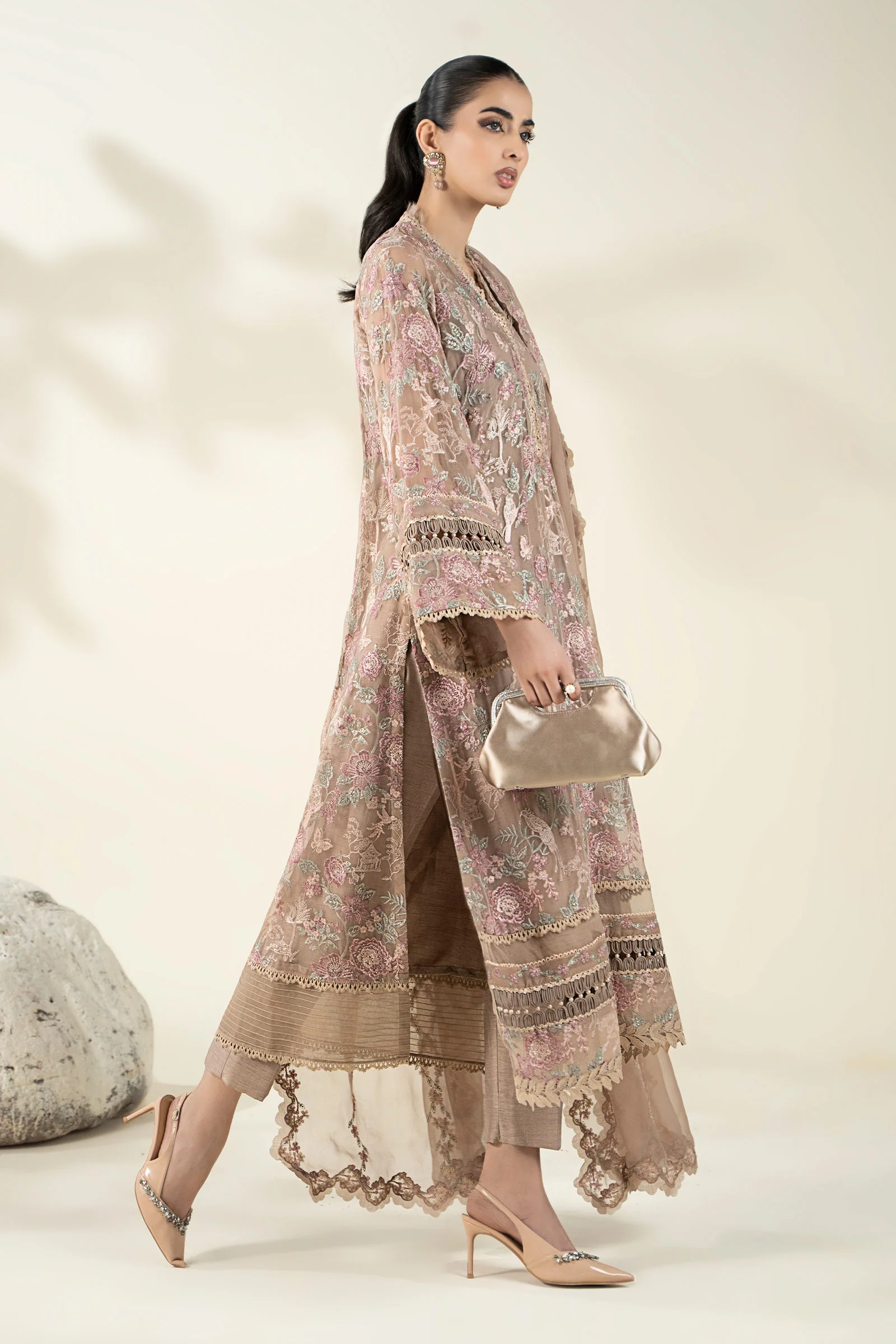 Embroidered Chiffon Fabric (2Pcs) | LF-920 - Image 3