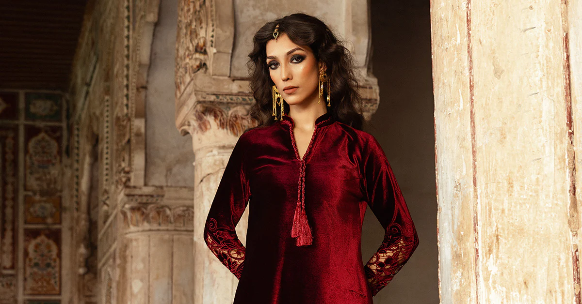 Embroidered Velvet Fabric (1Pc) | LF-CH25-02 - Image 6