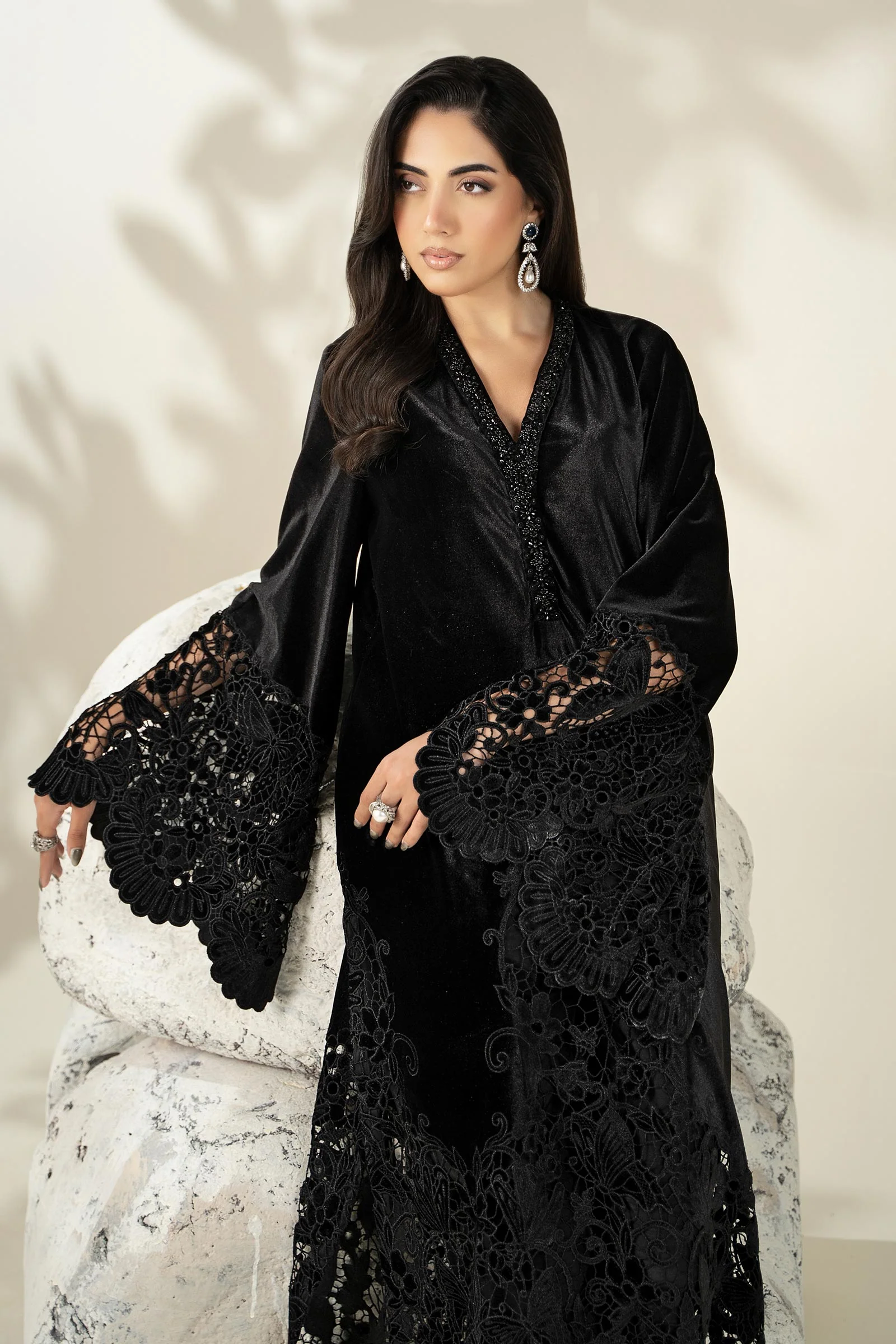 Embroidered Velvet Fabric (1Pc) | LF-CH25-03 - Image 2