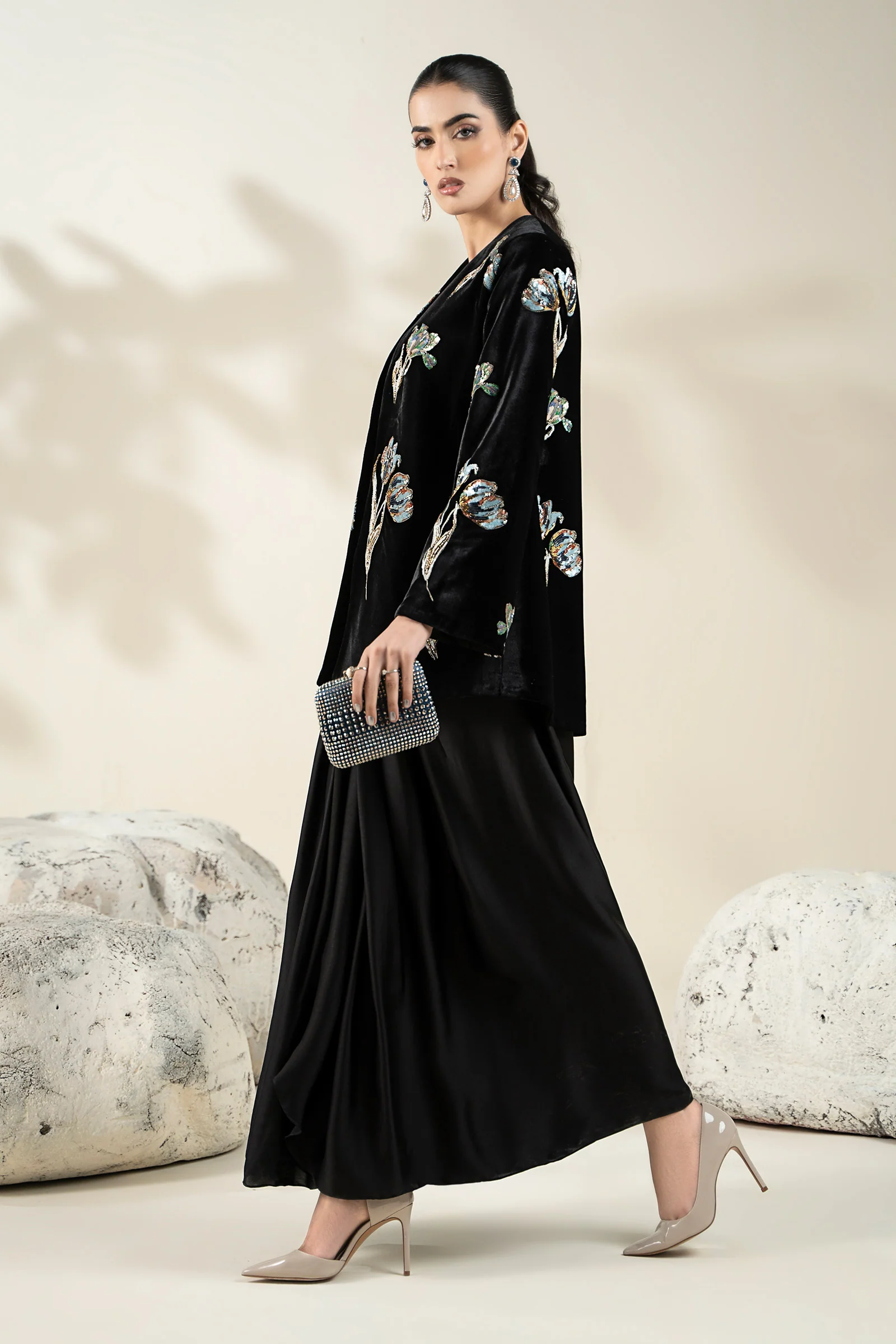 Embellished Velvet Fabric (1Pc) | LF-CH25-07 - Image 13